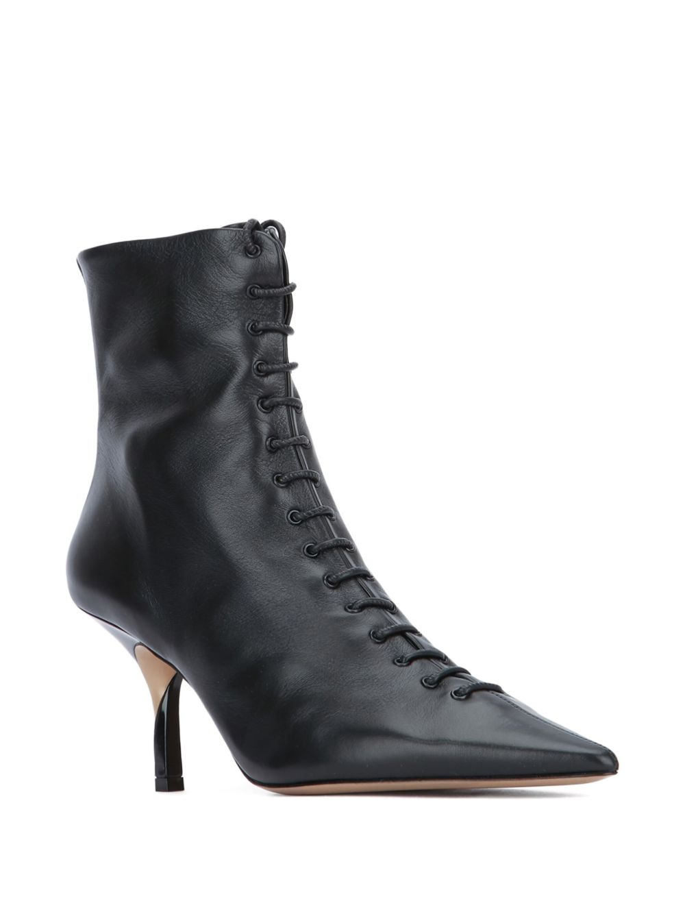 75mm leather heeled ankle boots - 2