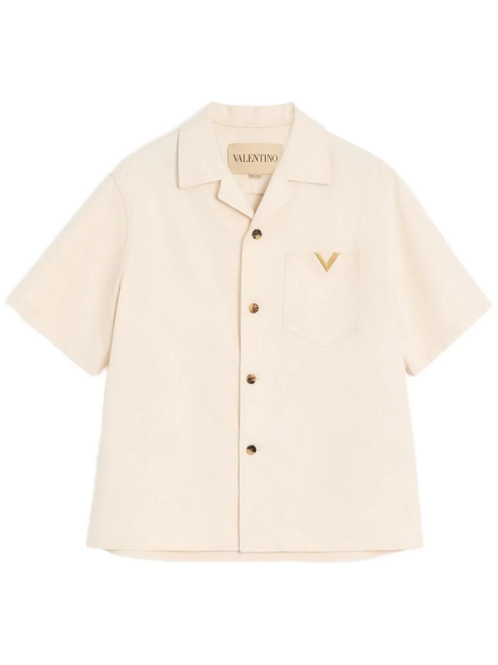 VALENTINO BOWLING SHIRT IN DENIM WITH VGOLD - 1
