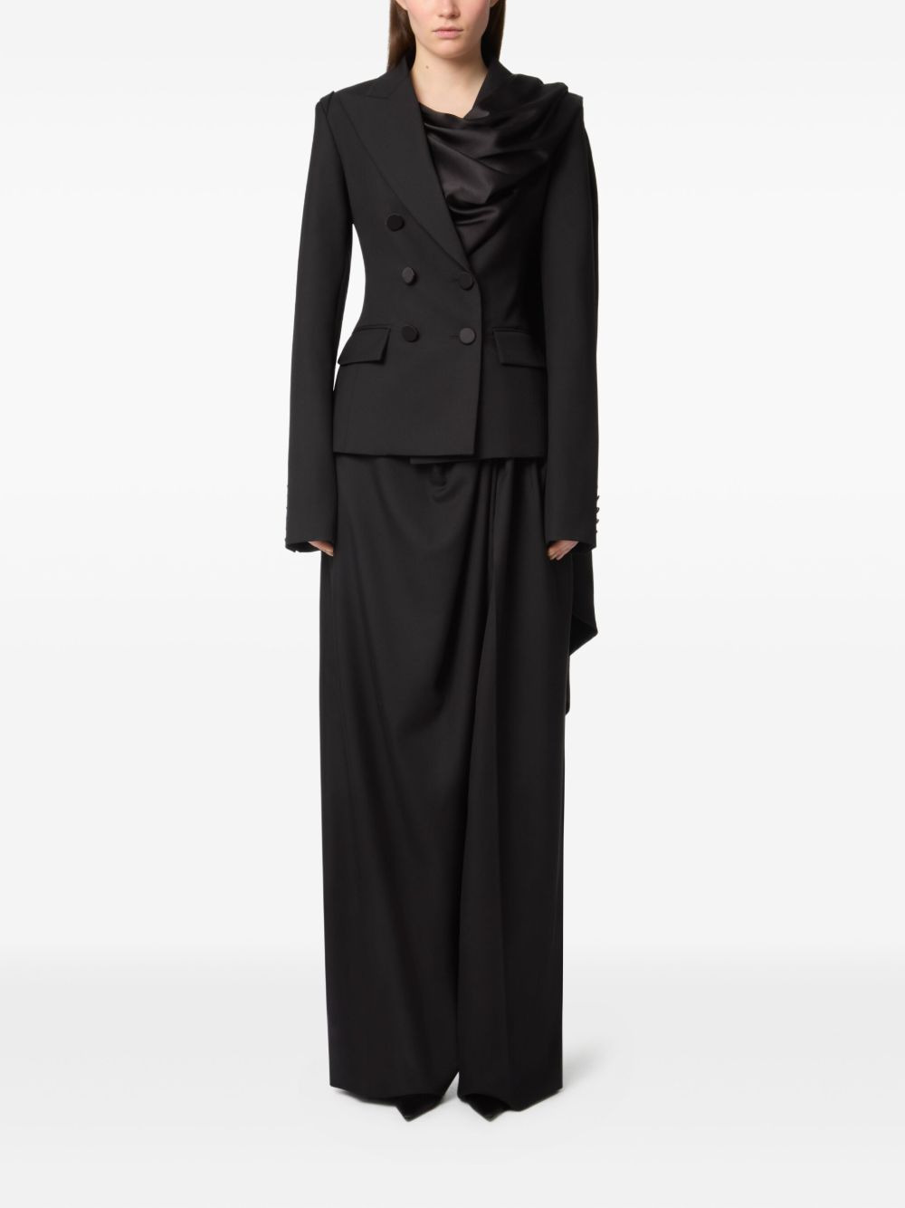draped wool trousers - 2