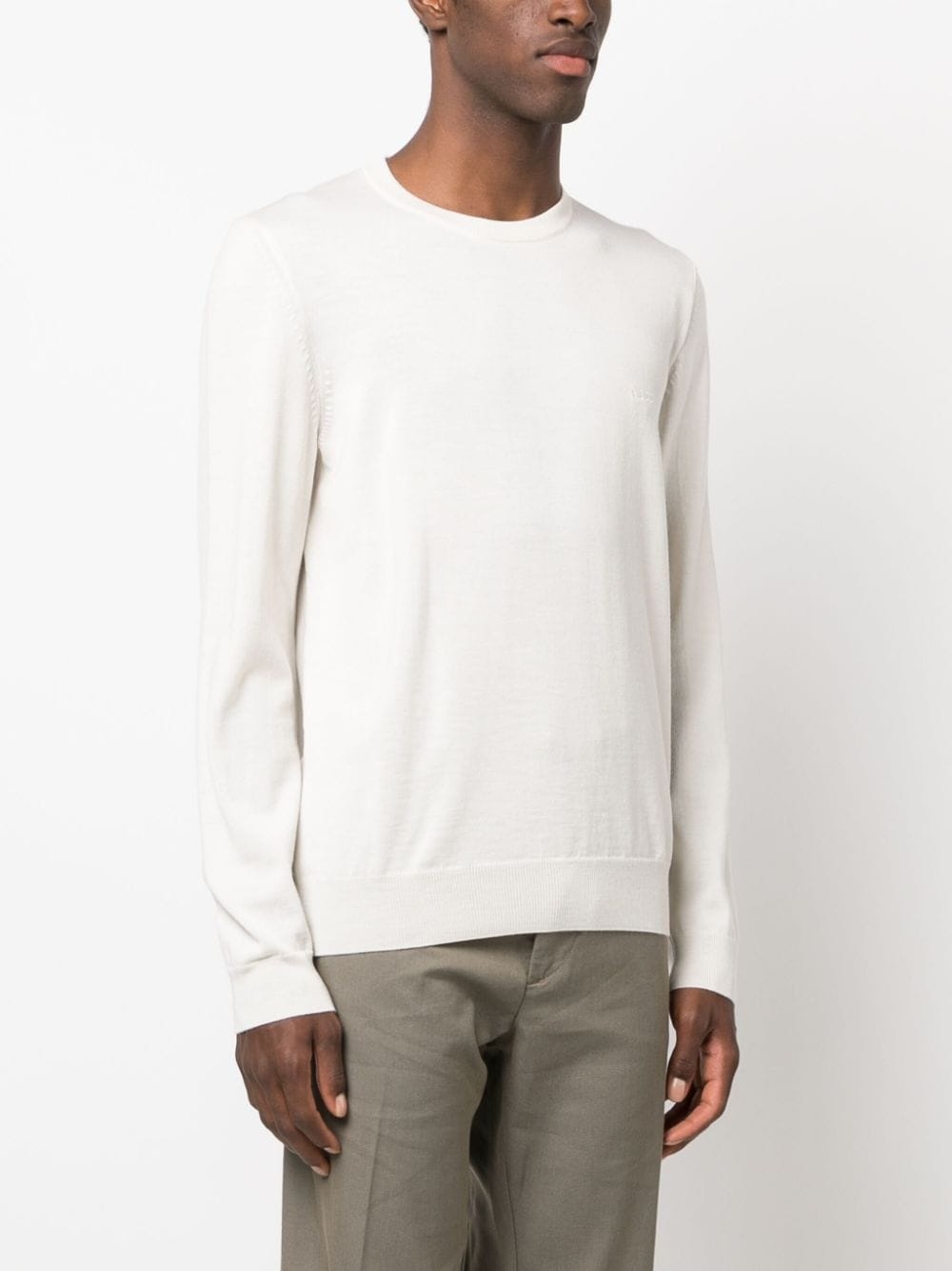 logo-embroidered cotton jumper - 3