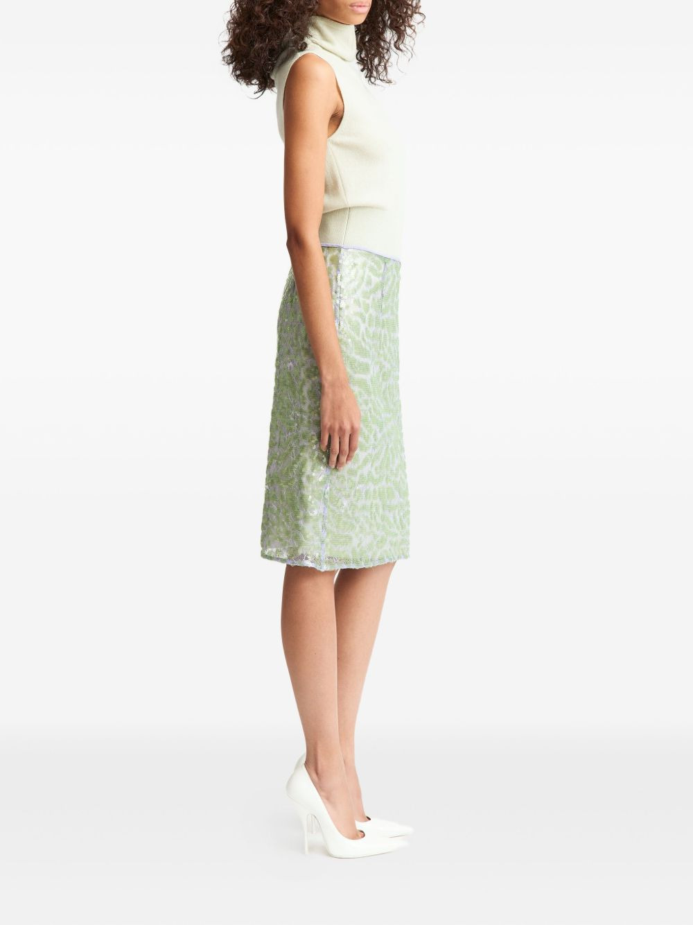 Elice lace sequinned midi skirt - 3