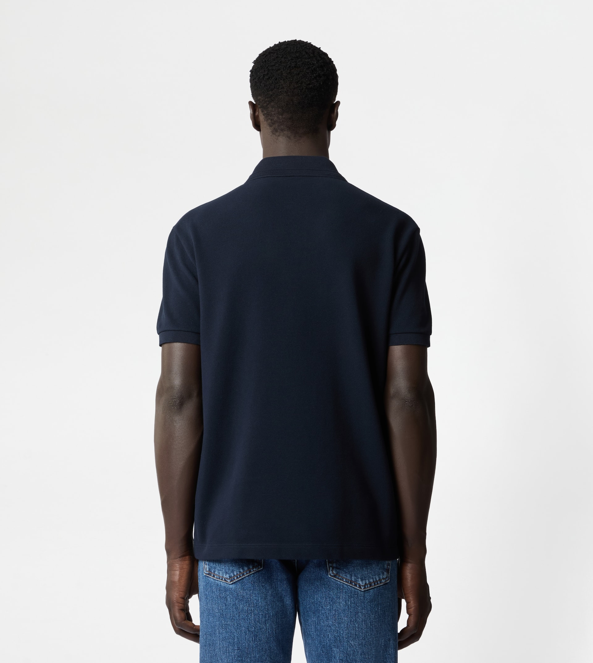 POLO SHIRT IN PIQUET - BLUE - 3