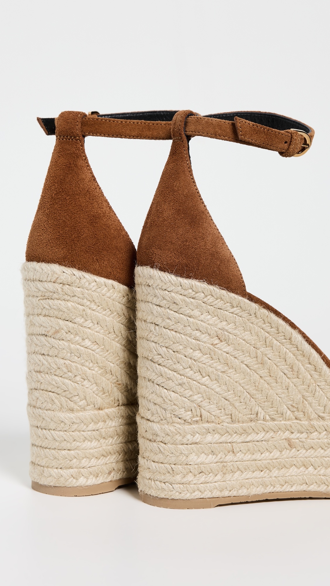 Suede Leather Espadrille Wedges - 3