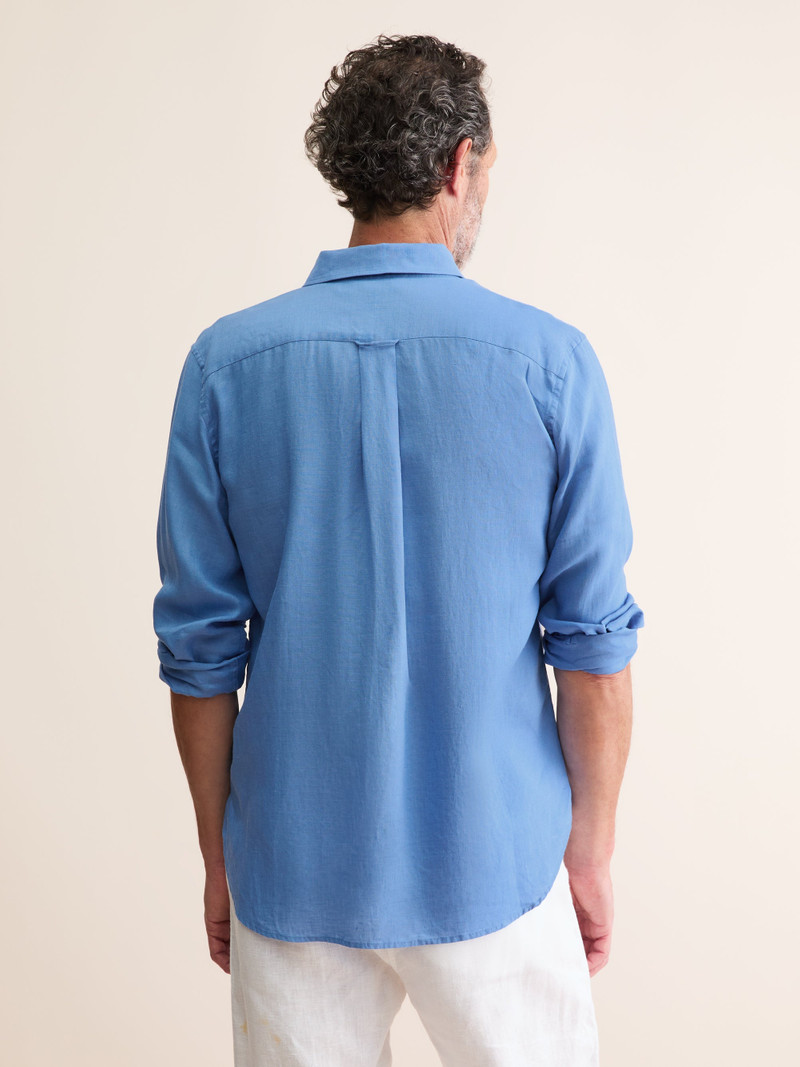 Men's Shirt Monaco Linen Santorini Blue 3