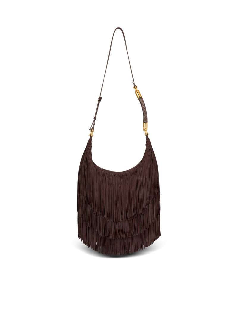 Ébène Hobo Large fringed suede bag 4