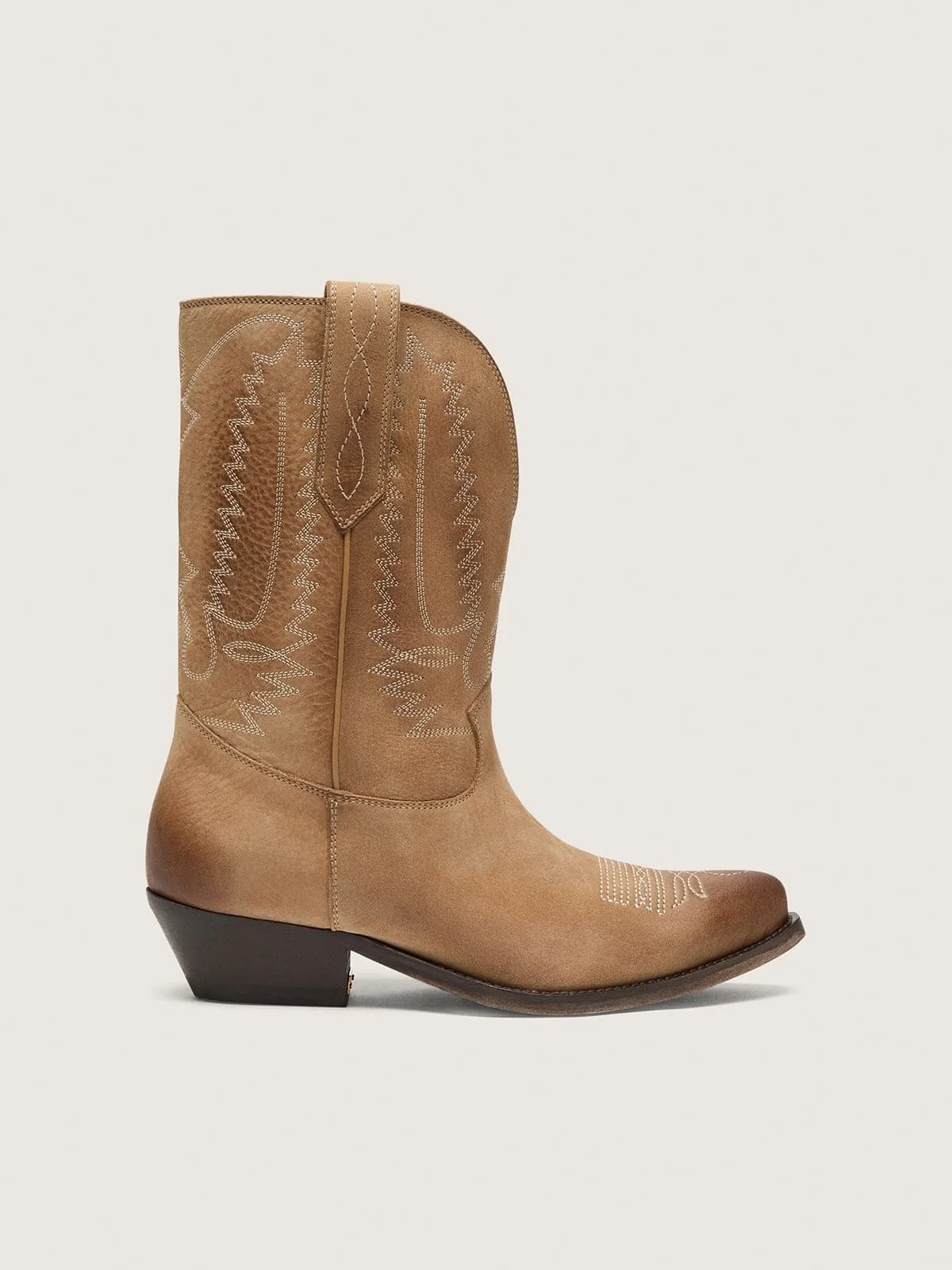 Low Wish Star boots in tobacco-colored suede with heel - 1