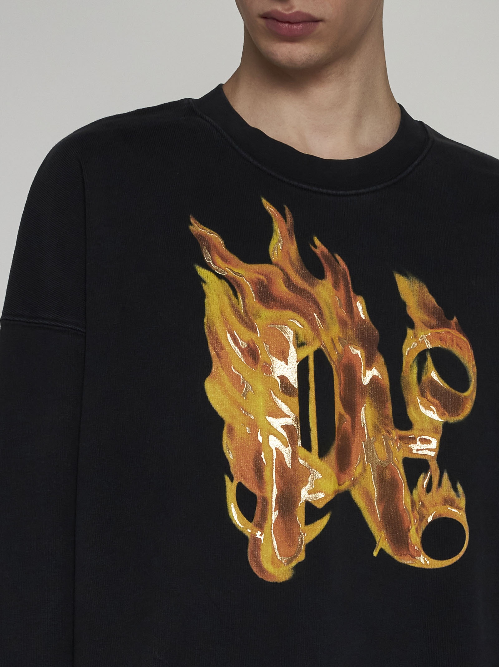 Burning Monogram cotton sweatshirt - 5