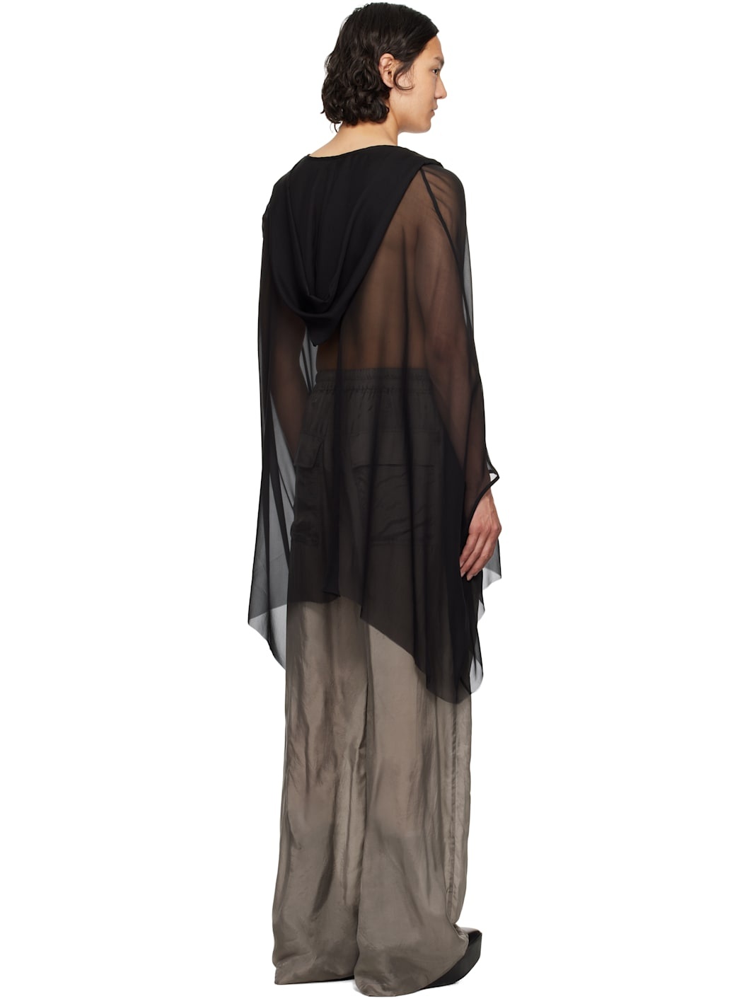 Black Hollywood Hooded Kaftan Hoodie - 3