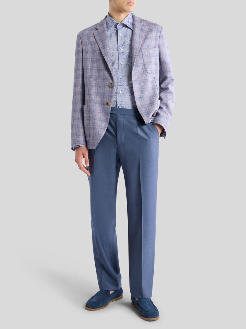 Etro SINGLE-BREASTED SILK AND WOOL MOULINÉ JACKET WITH CHECK MOTIF outlook