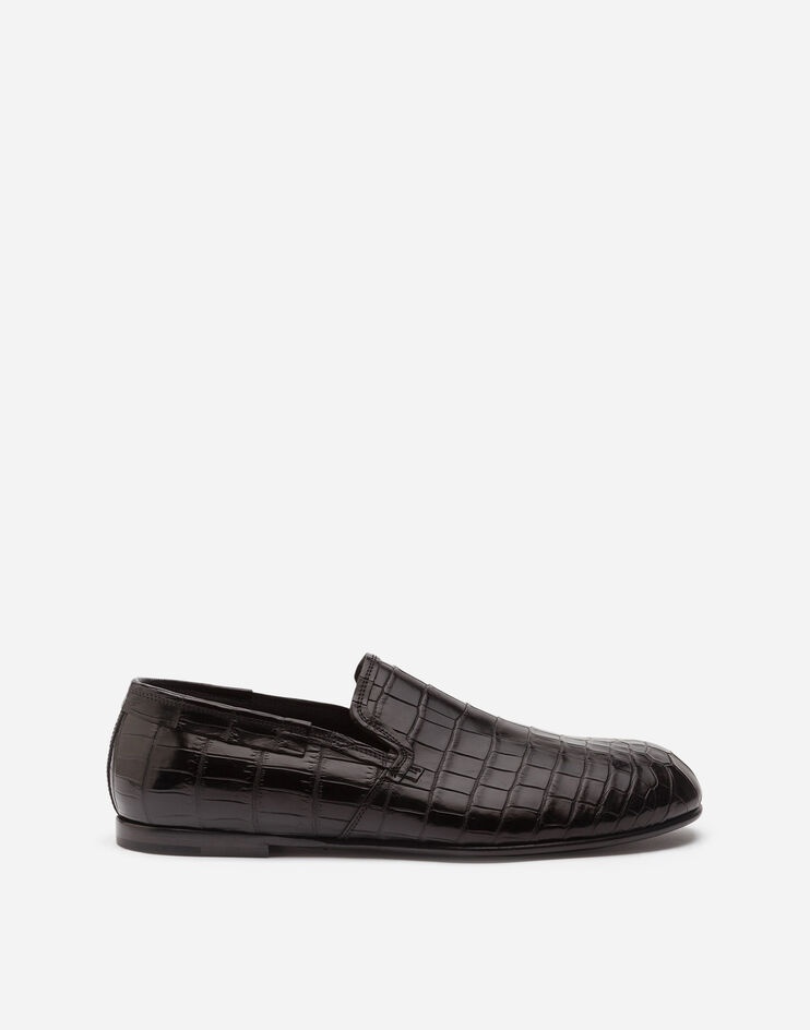 Crocodile nappa slip-on shoes - 1