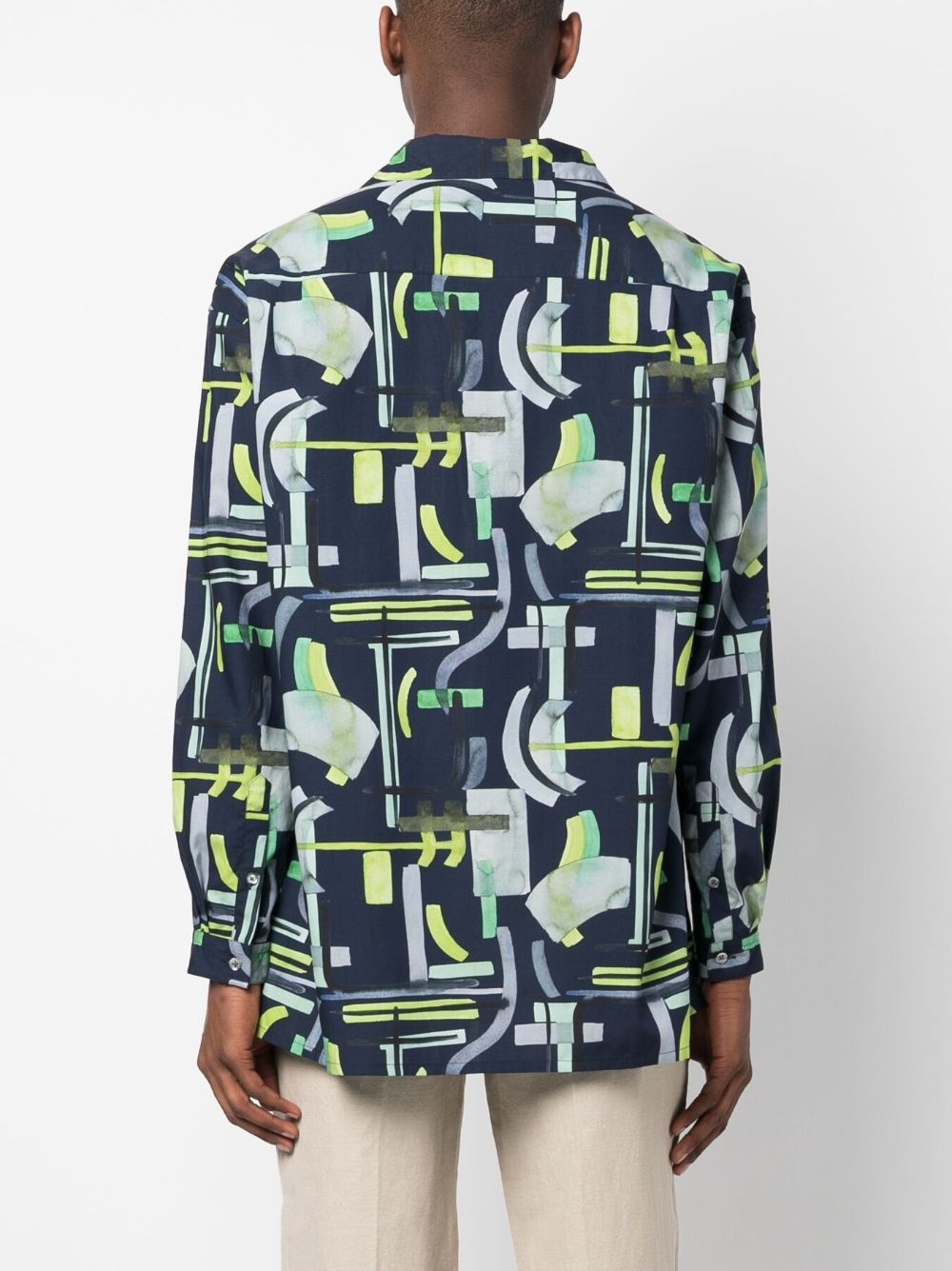 abstract-print long-sleeved shirt - 4