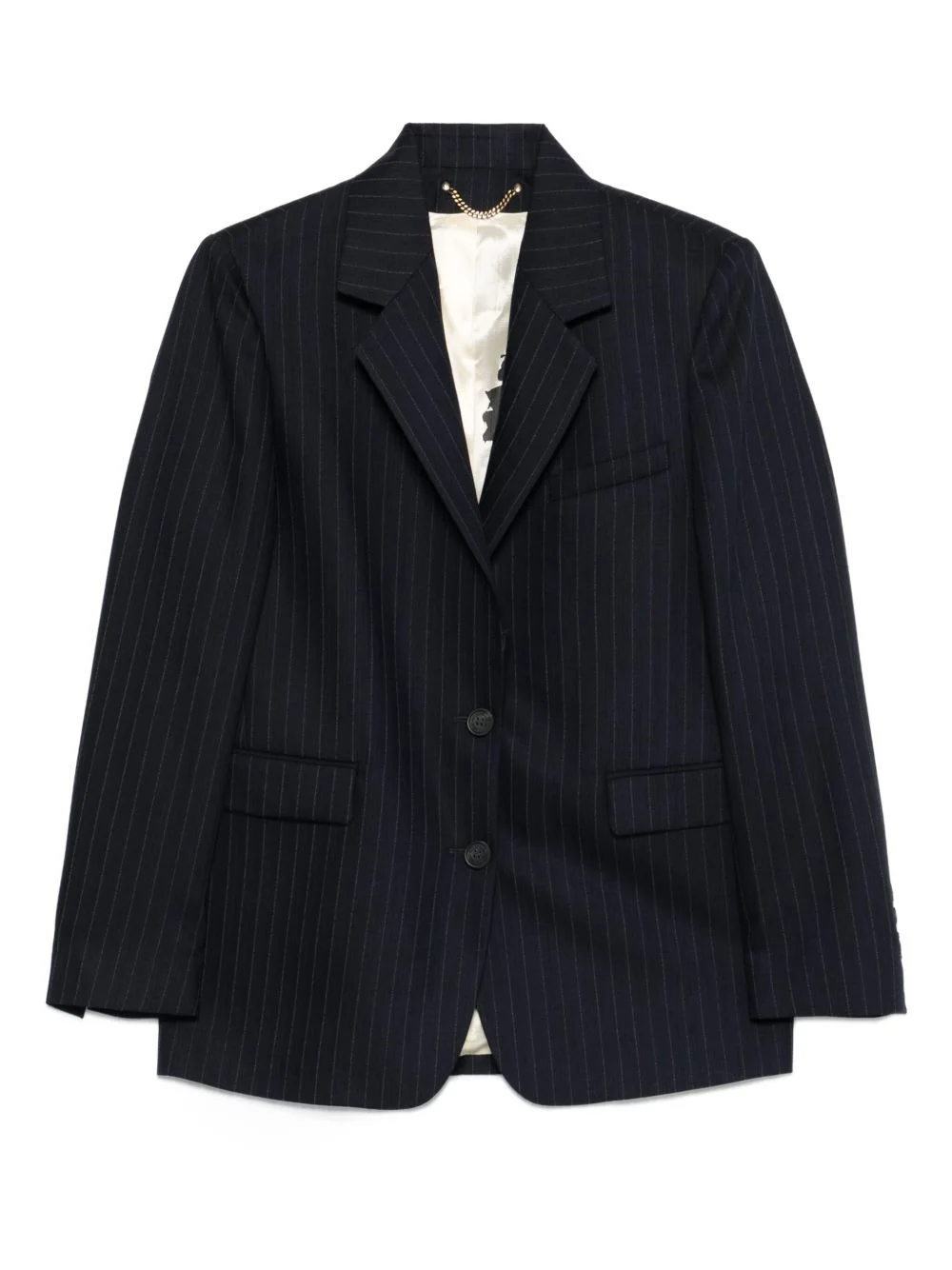 pinstripe single-breasted blazer - 1