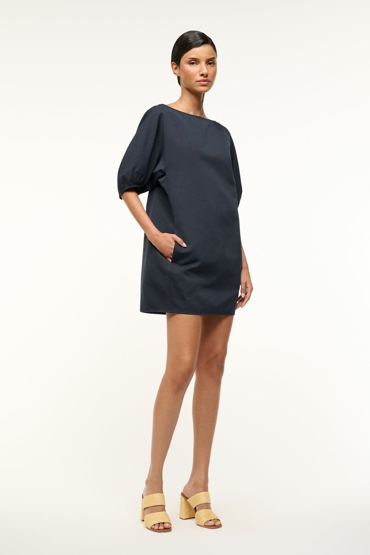 STAUD DIDI DRESS NAVY - 3