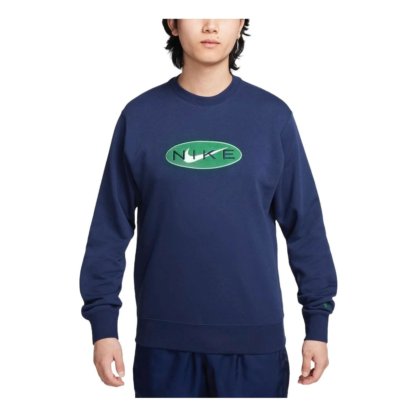Nike Sportswear French Terry Crewneck Sweatshirt Asia Sizing 'Midnight Navy' FZ4729-410 - 1