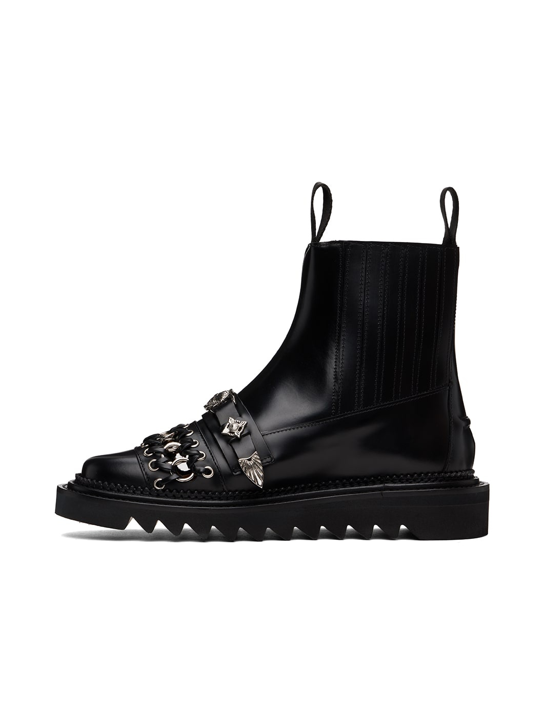 Black Leather Chelsea Boots - 3