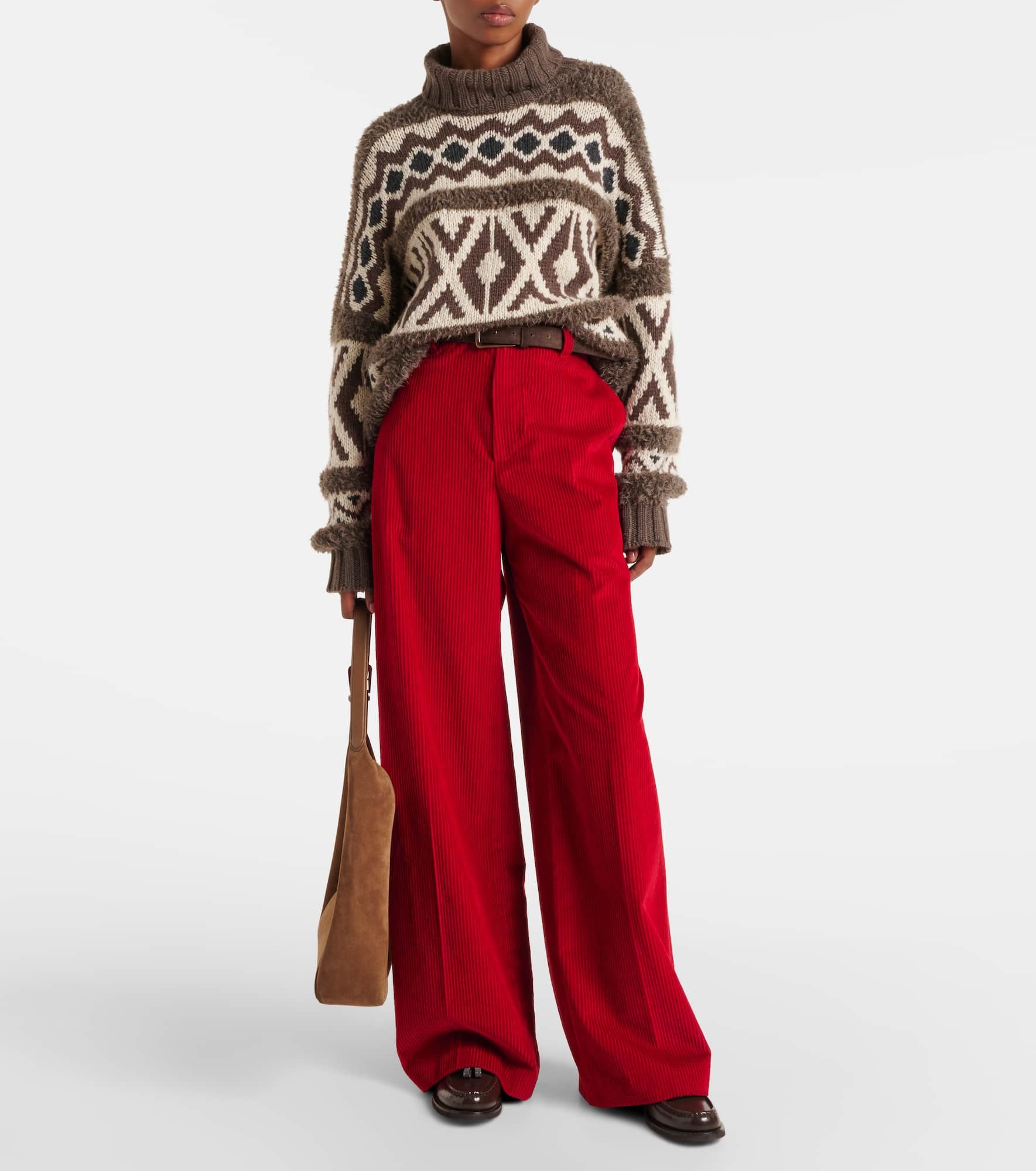 High-rise cotton corduroy wide-leg pants - 2