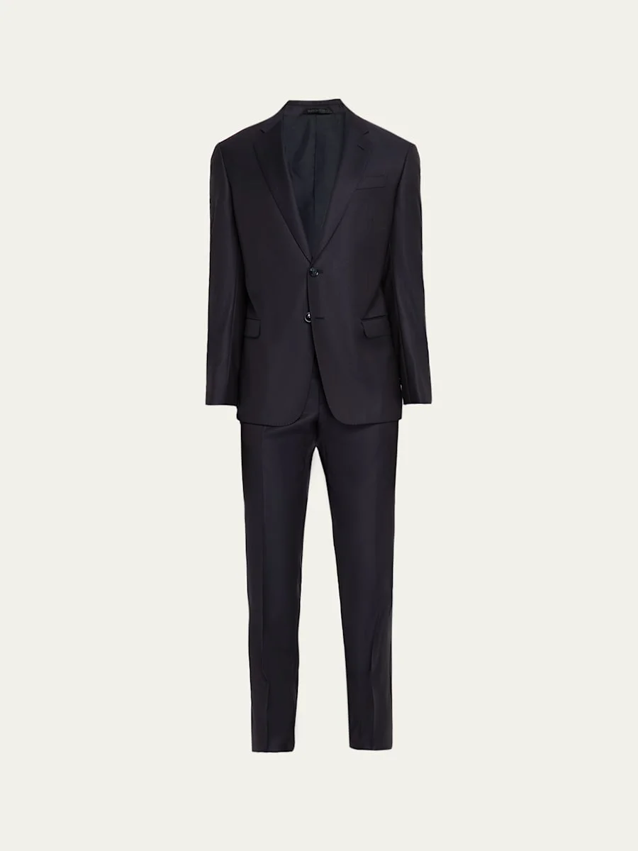 Men's Wool and Cashmere Soft Two-Piece Suit - 1