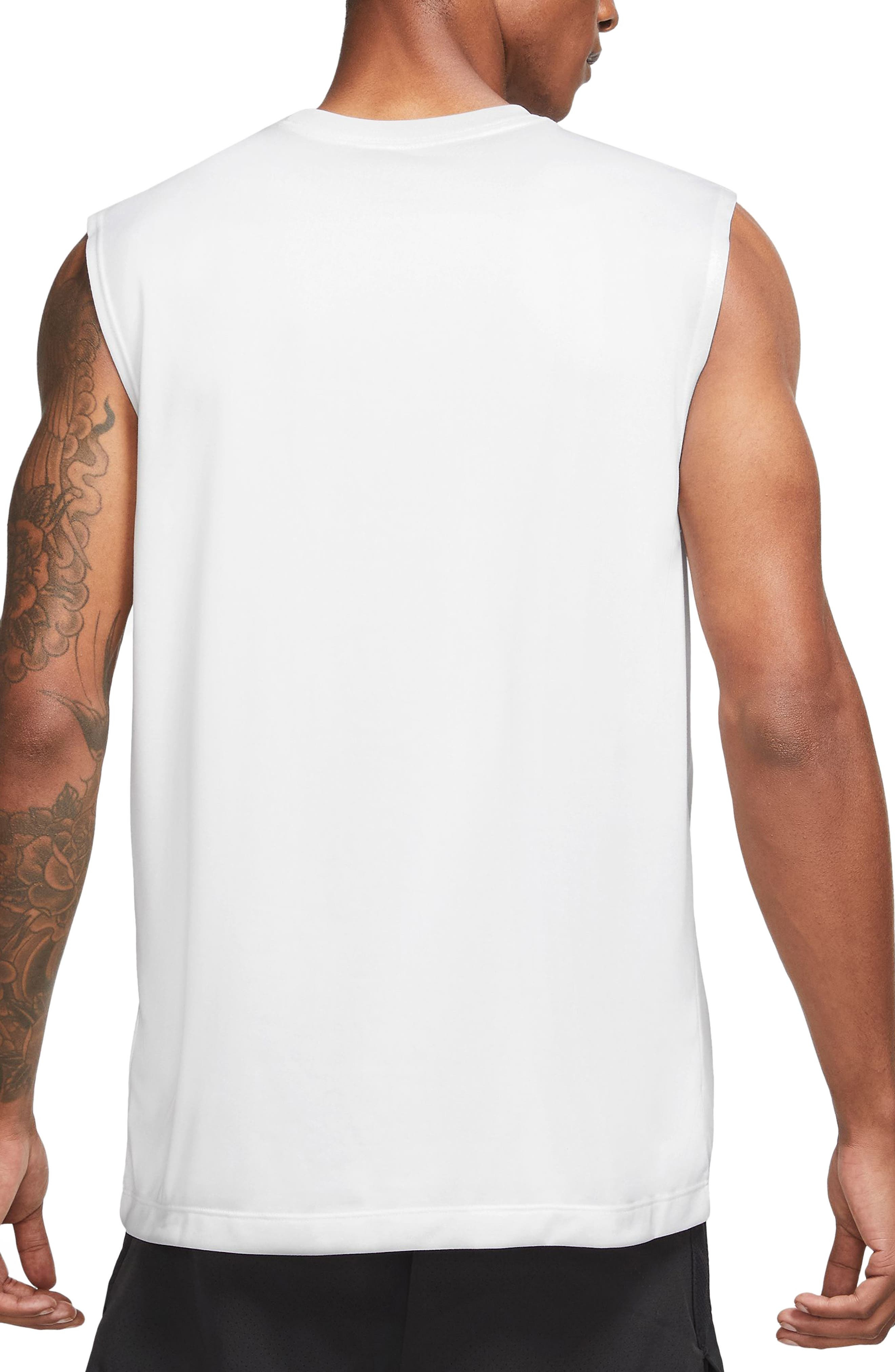 Nike Dri-FIT Legend Fitness Muscle T-Shirt in White/Black at Nordstrom - 2