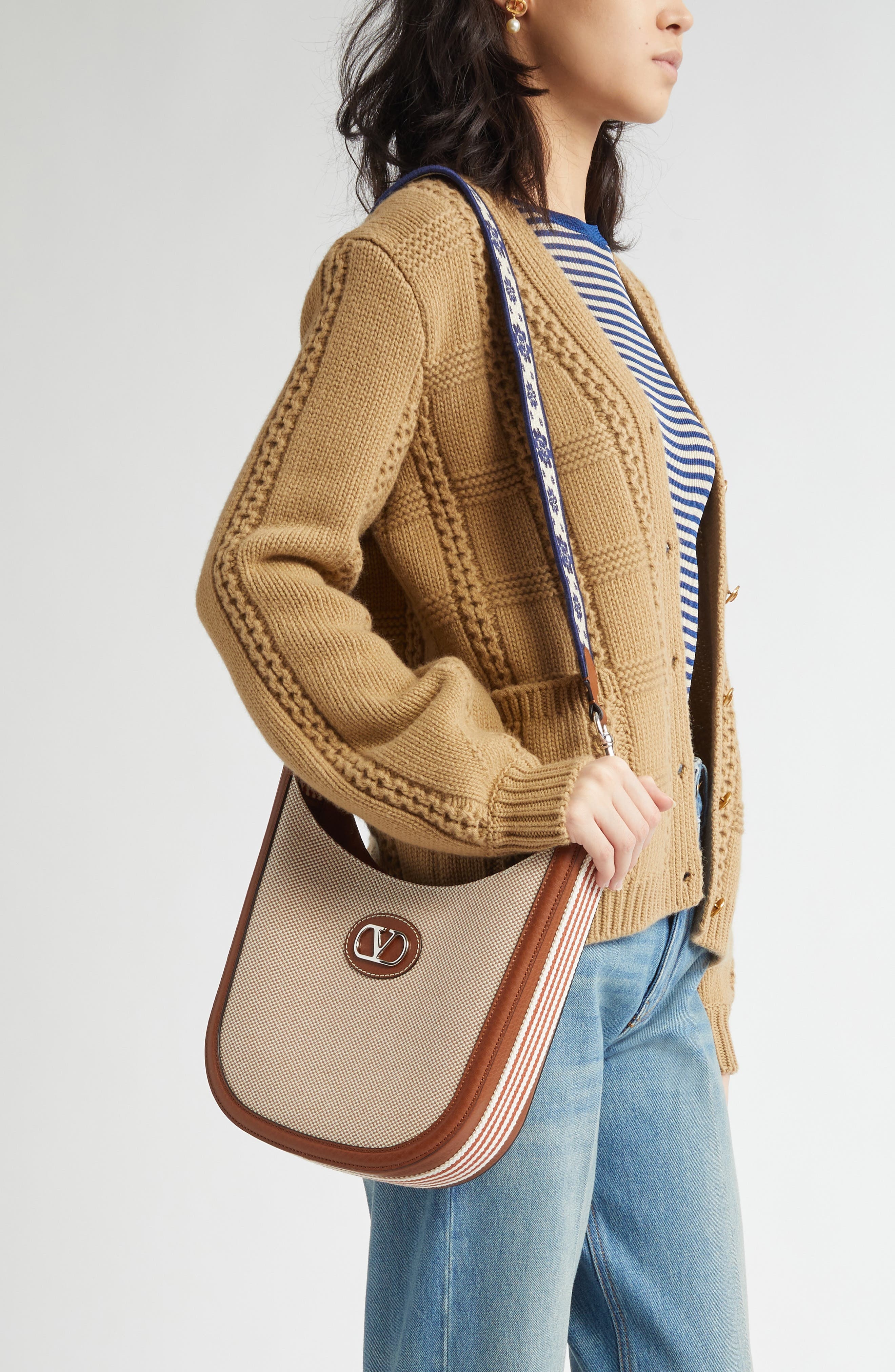 Valentino Garavani Medium New Family Hobo Bag in Natural Multi at Nordstrom - 3