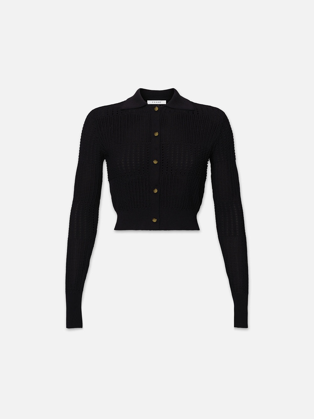 Shrunken Crochet Cardi in Black - 1