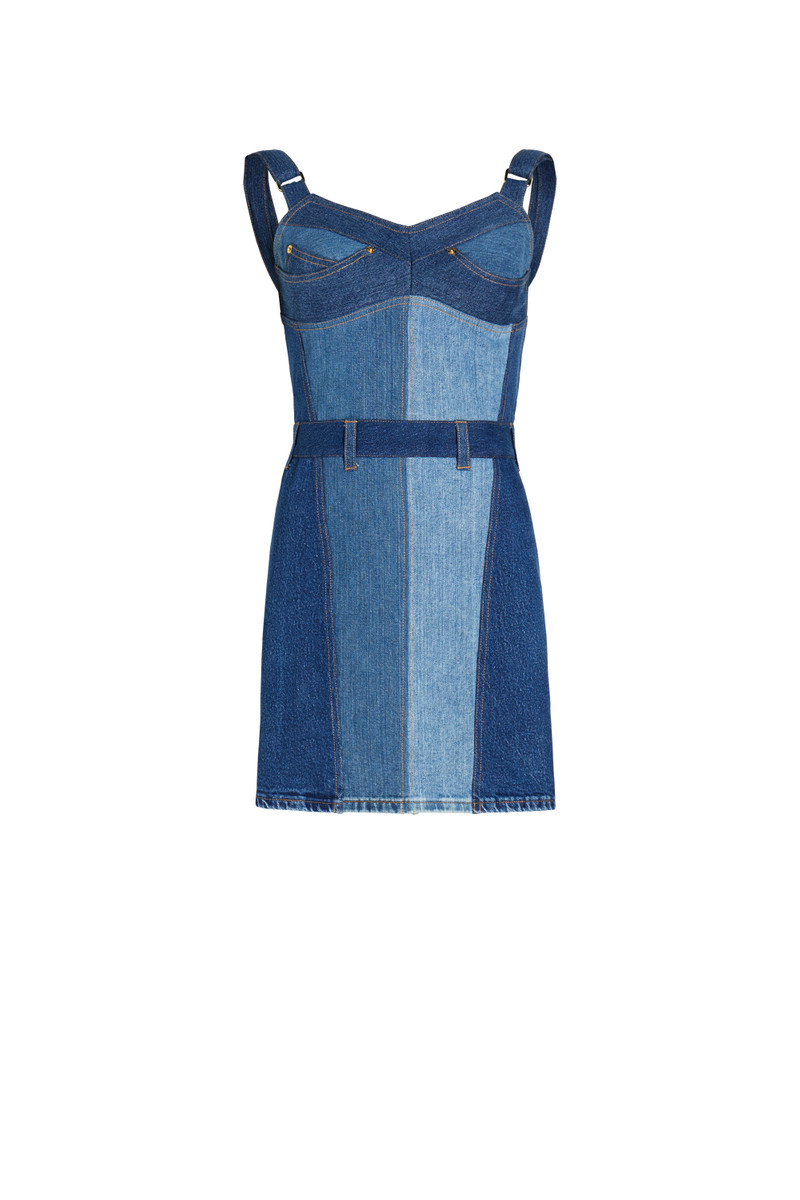 Regenerated Stretch Denim Mini Dress - 1