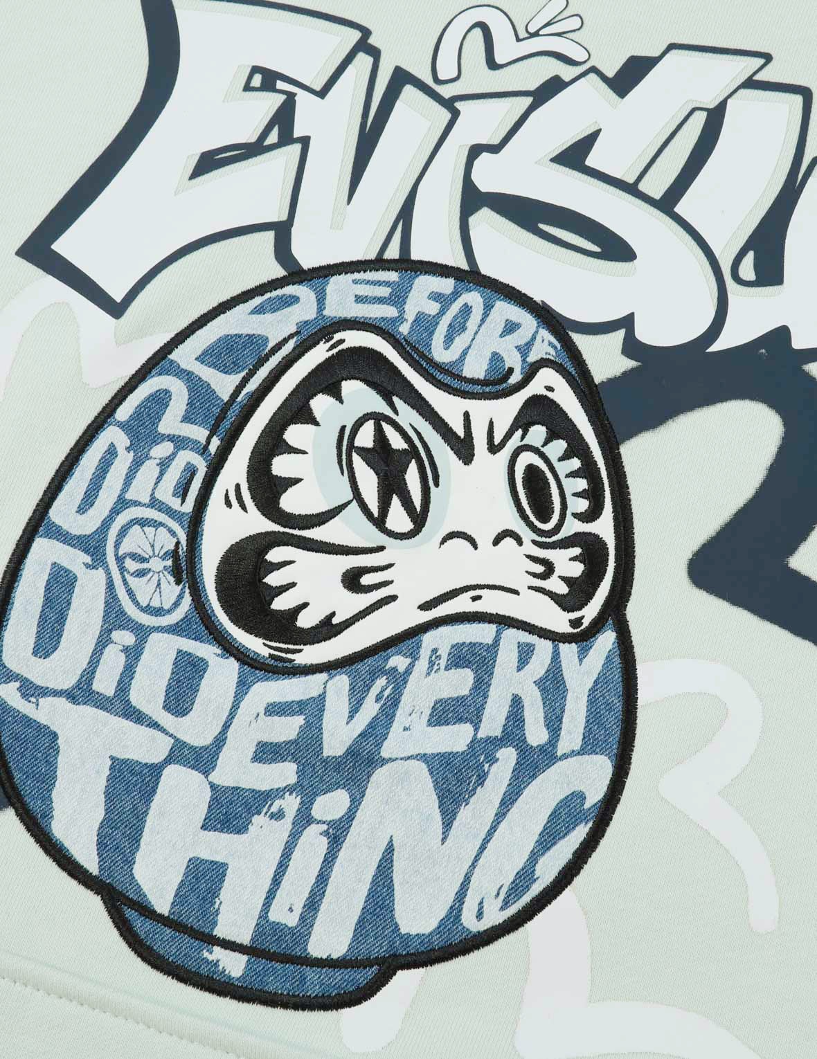 Daruma Denim Appliqué Hooded Sweatshirt - 7