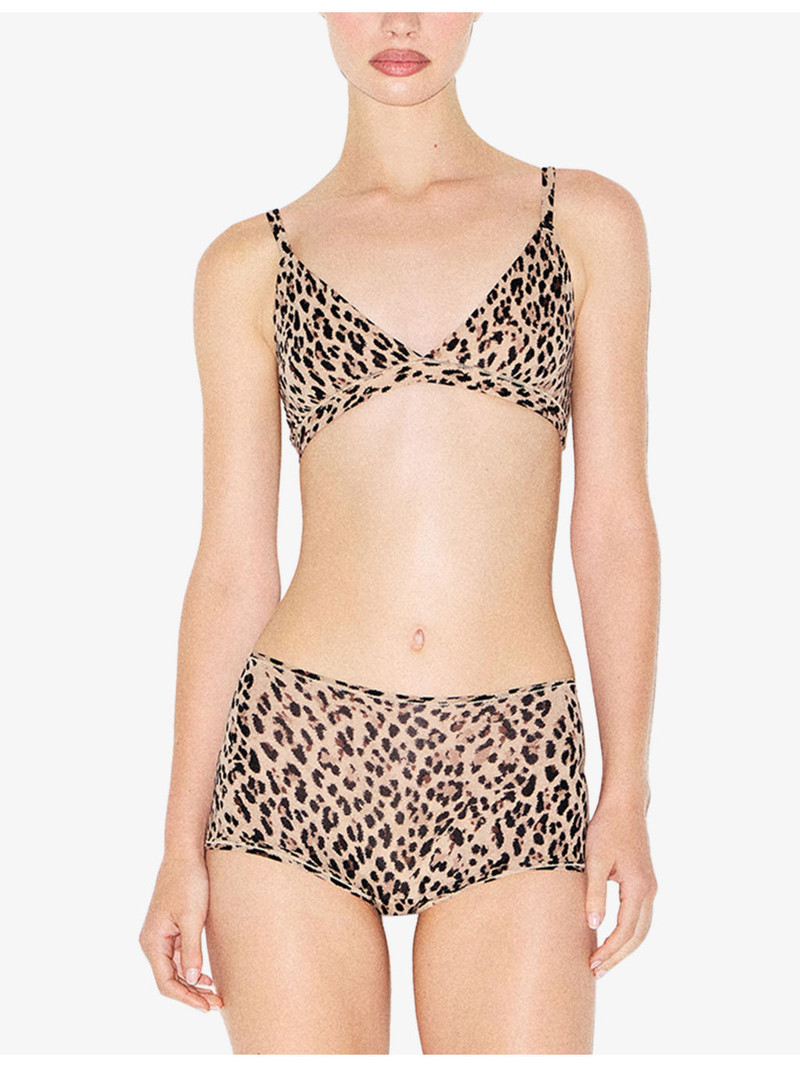 SKIMS Leopard-Print Stretch-Woven Boy Shorts outlook