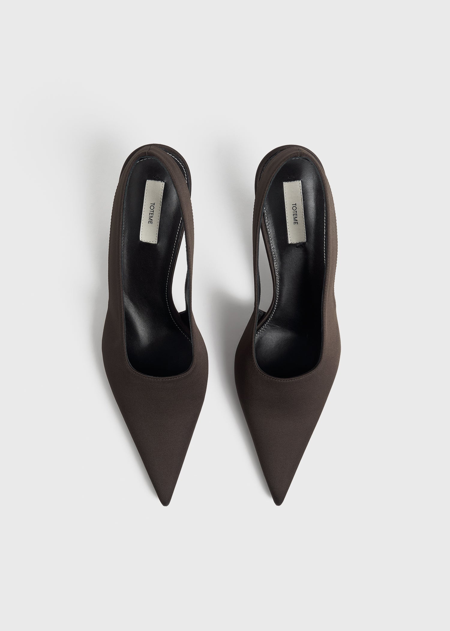 【送料&関税込】TotAme Classic Satin Slingbacks Totême Classic satin slingbacks espresso | REVERSIBLE