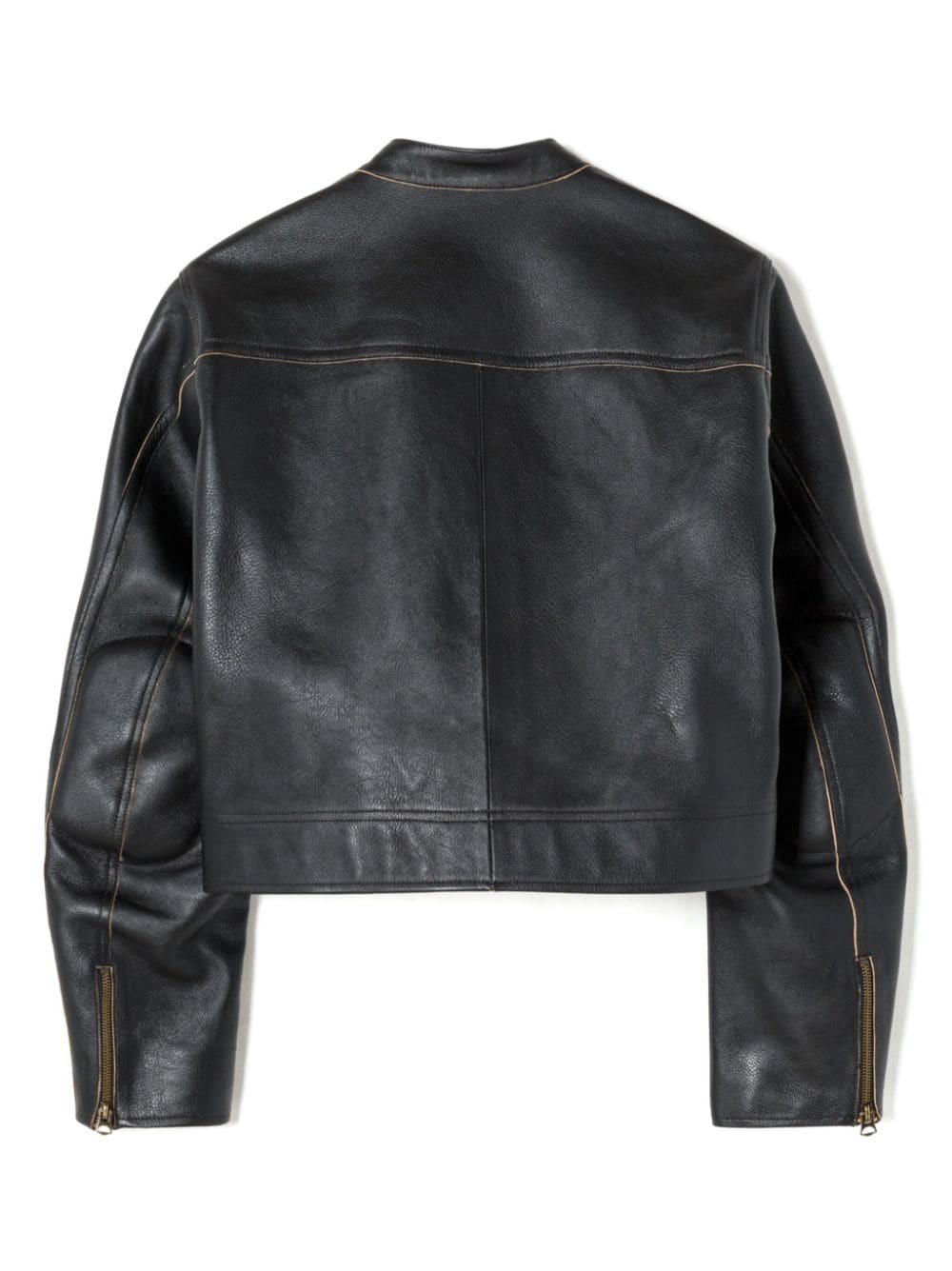 Racer zip-up leather jacket - 4