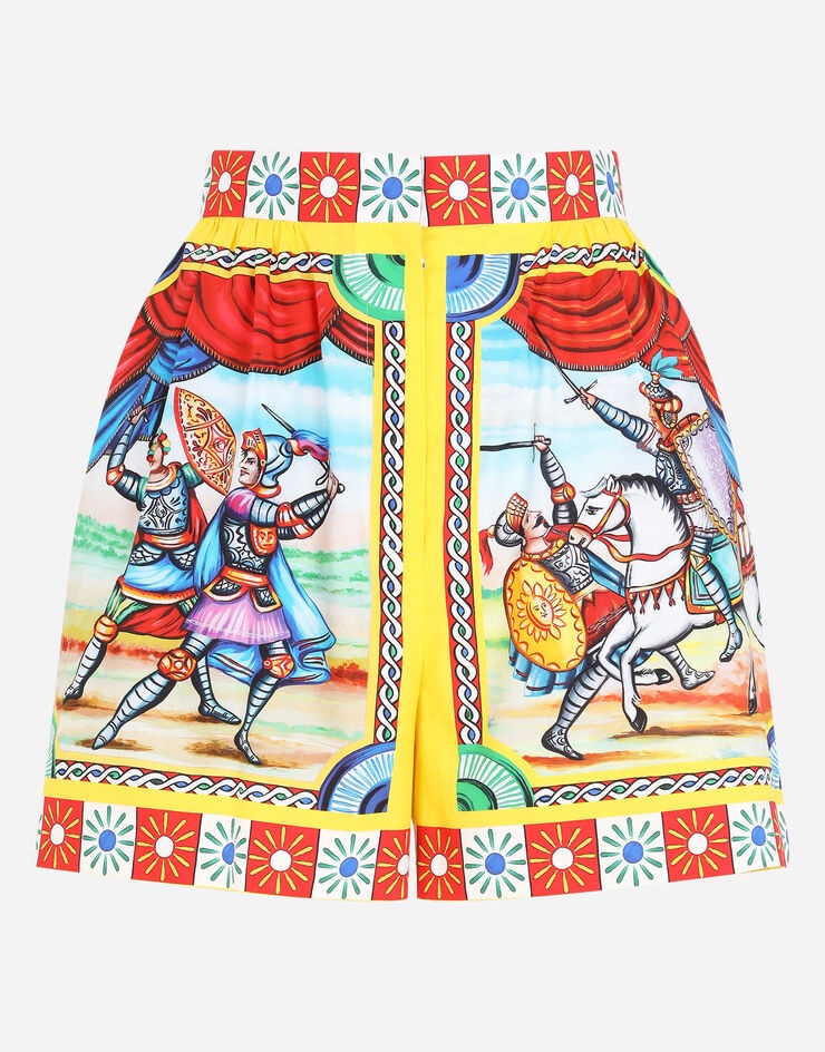 Carretto-print poplin shorts - 3