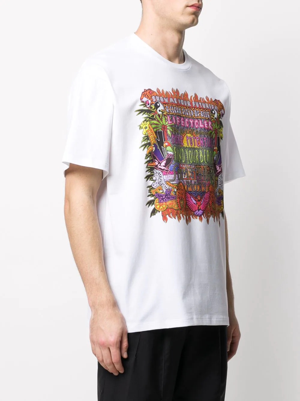 tropical print T-shirt - 3