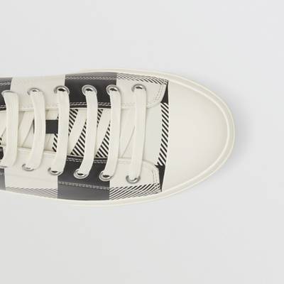 Burberry Check Print Leather Sneakers outlook