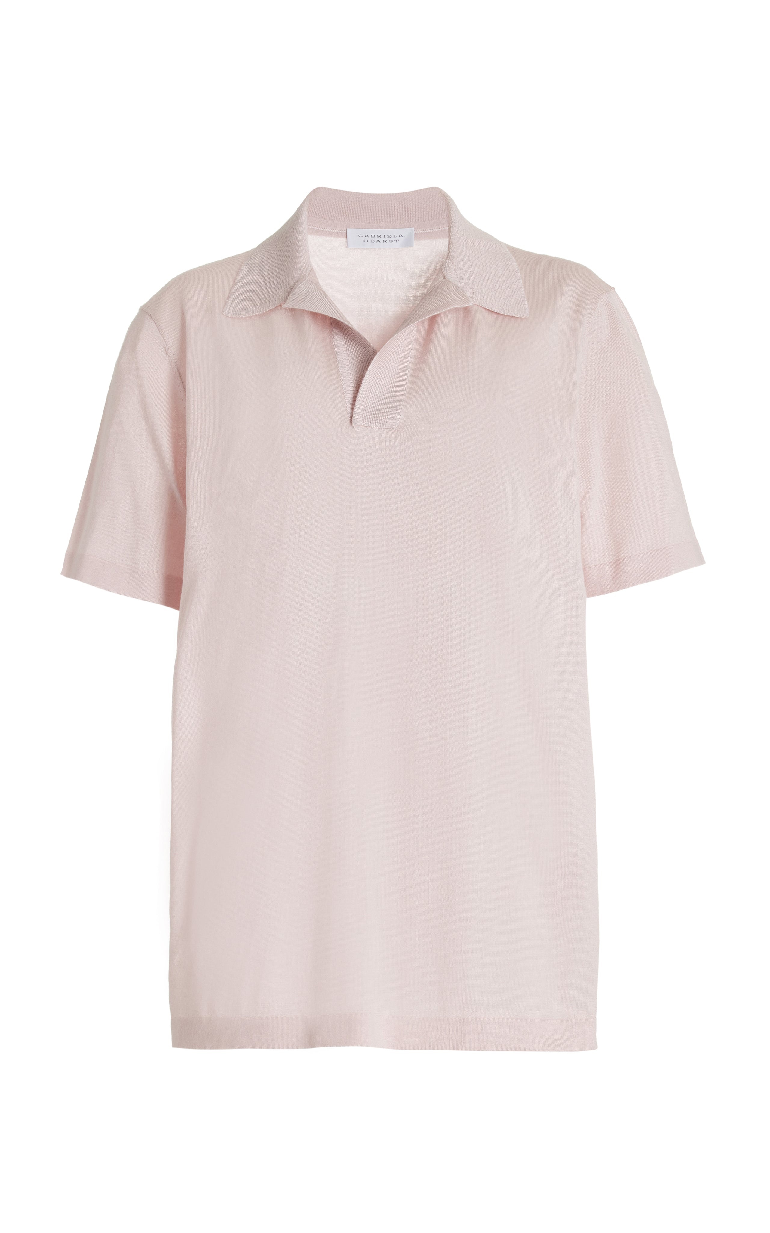 Stendhal Knit Short Sleeve Polo in Blush Cashmere - 1