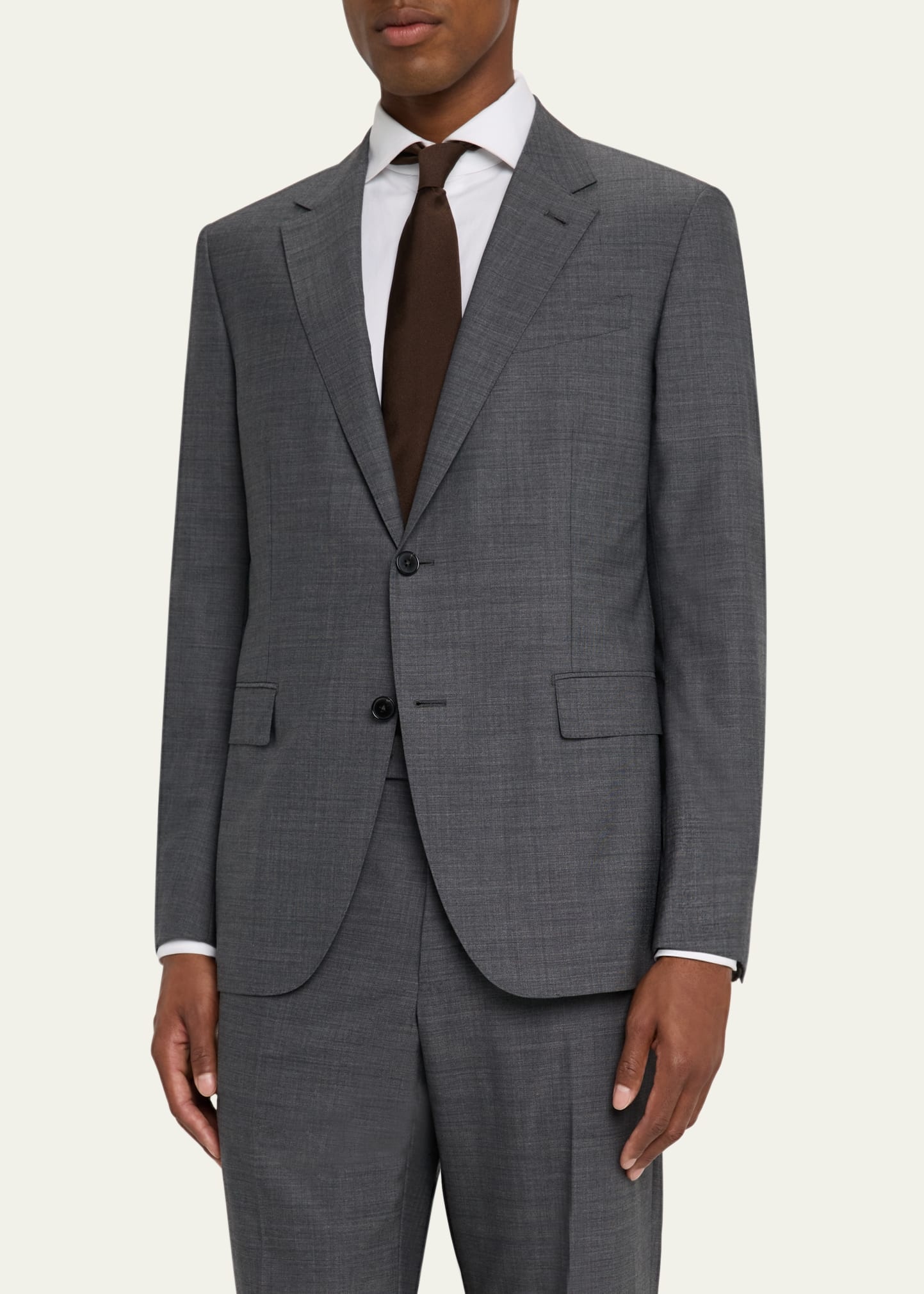 Men's Textured Wool Suit - 4