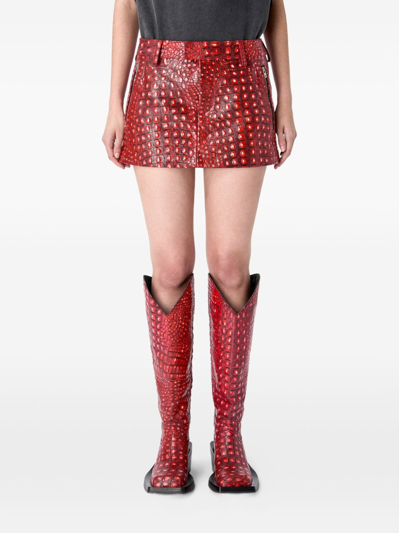 zip textured leather skirt 3