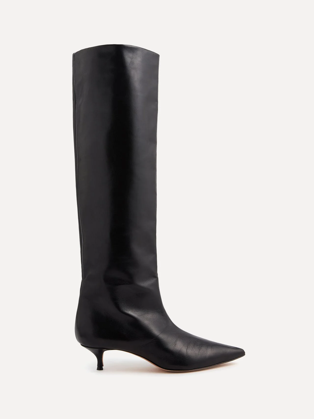 Babouche Kitten Boot / Black Leather - 1