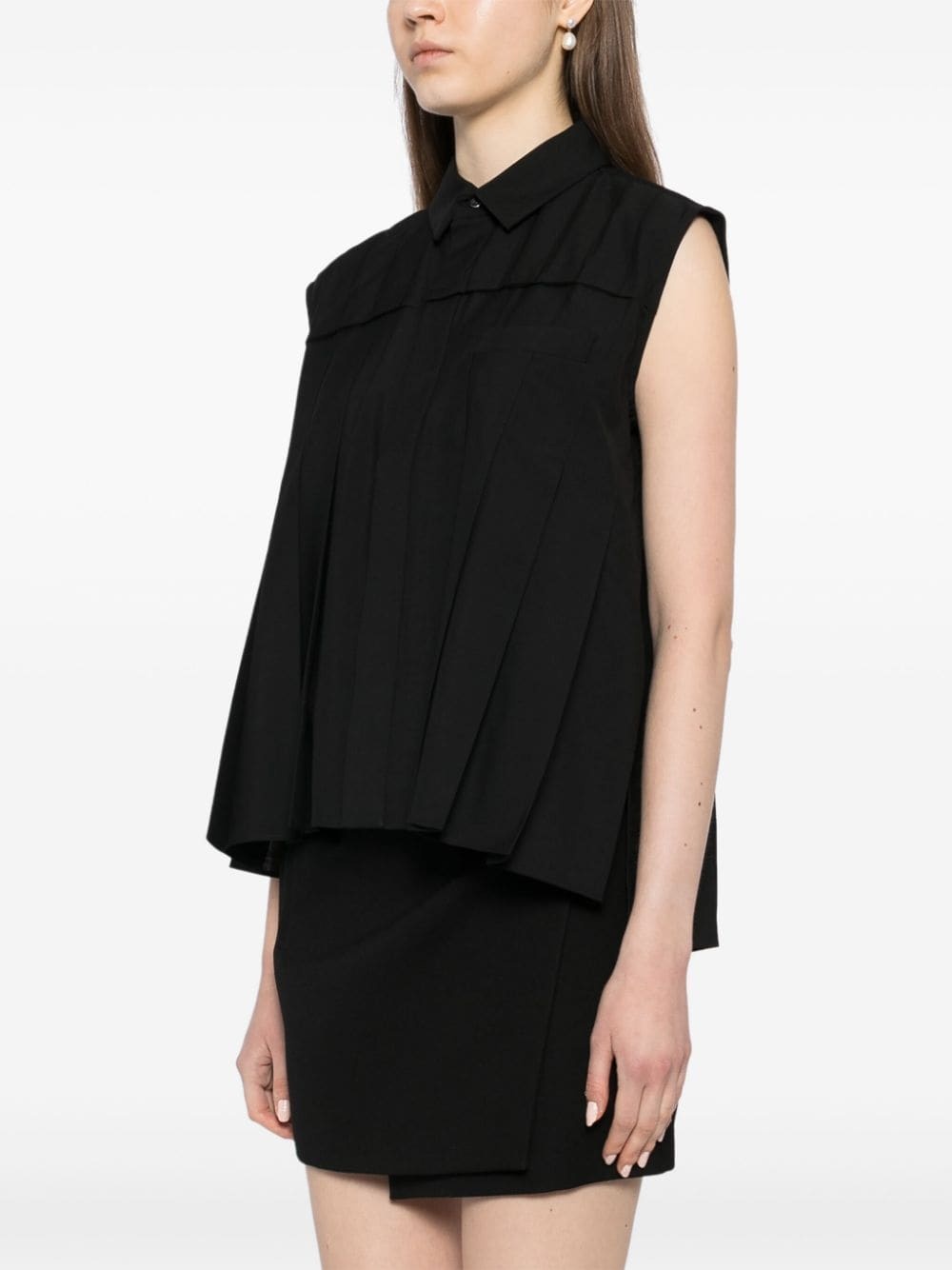 pleated vest shirt - 3