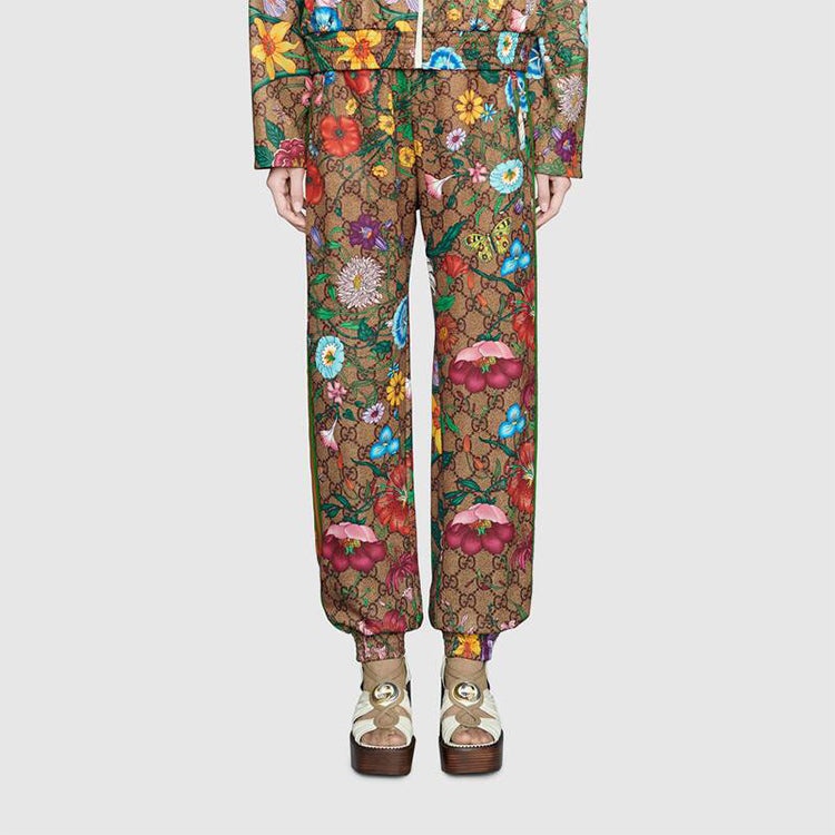 (WMNS) Gucci Flora GG Supreme Pattern Track Pants 605437-XJB9I-2103 - 2