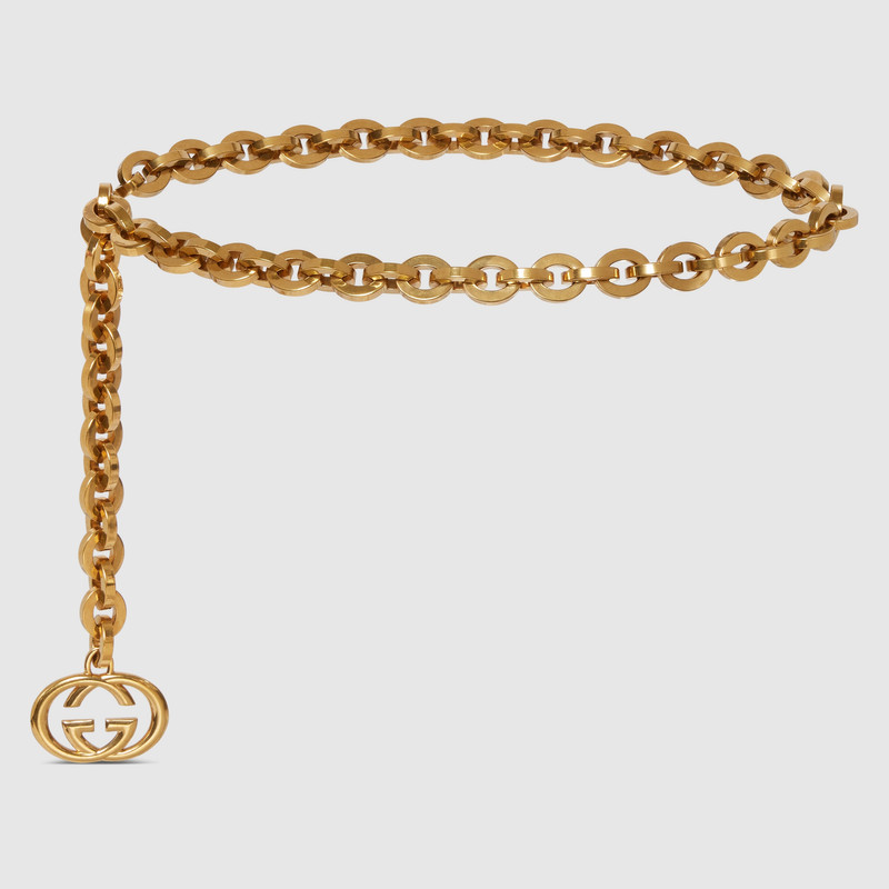 Chain belt with Interlocking G charm 1