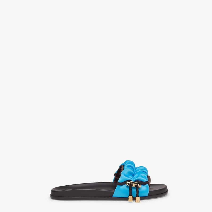 Light blue satin slides - 1