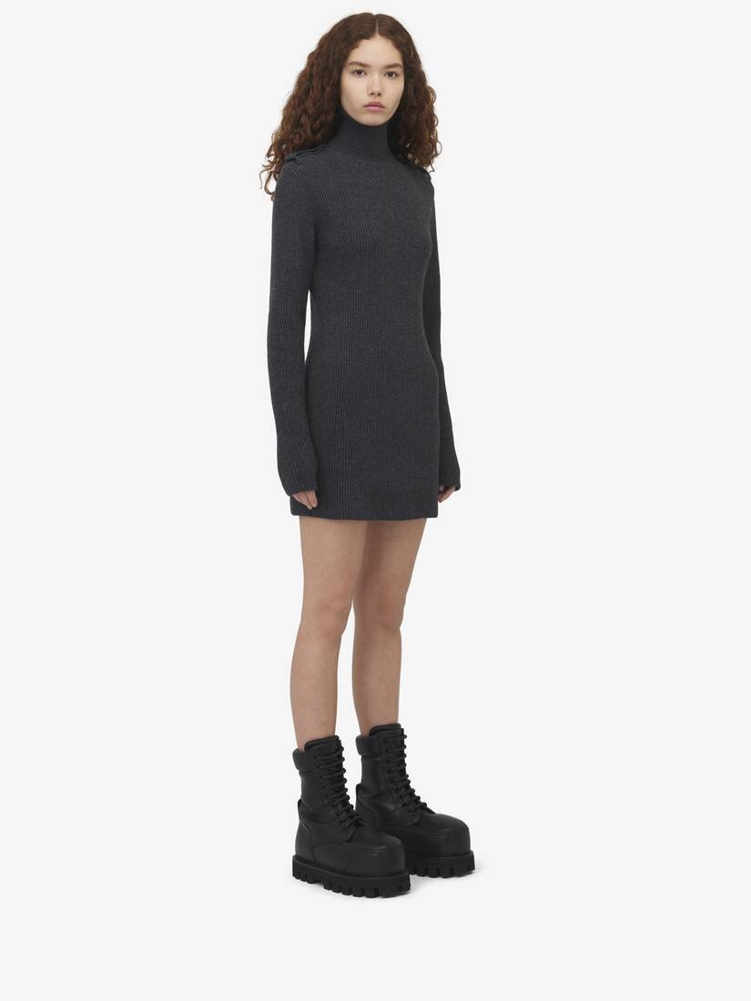 Ribbed Knit Mini Dress - 3