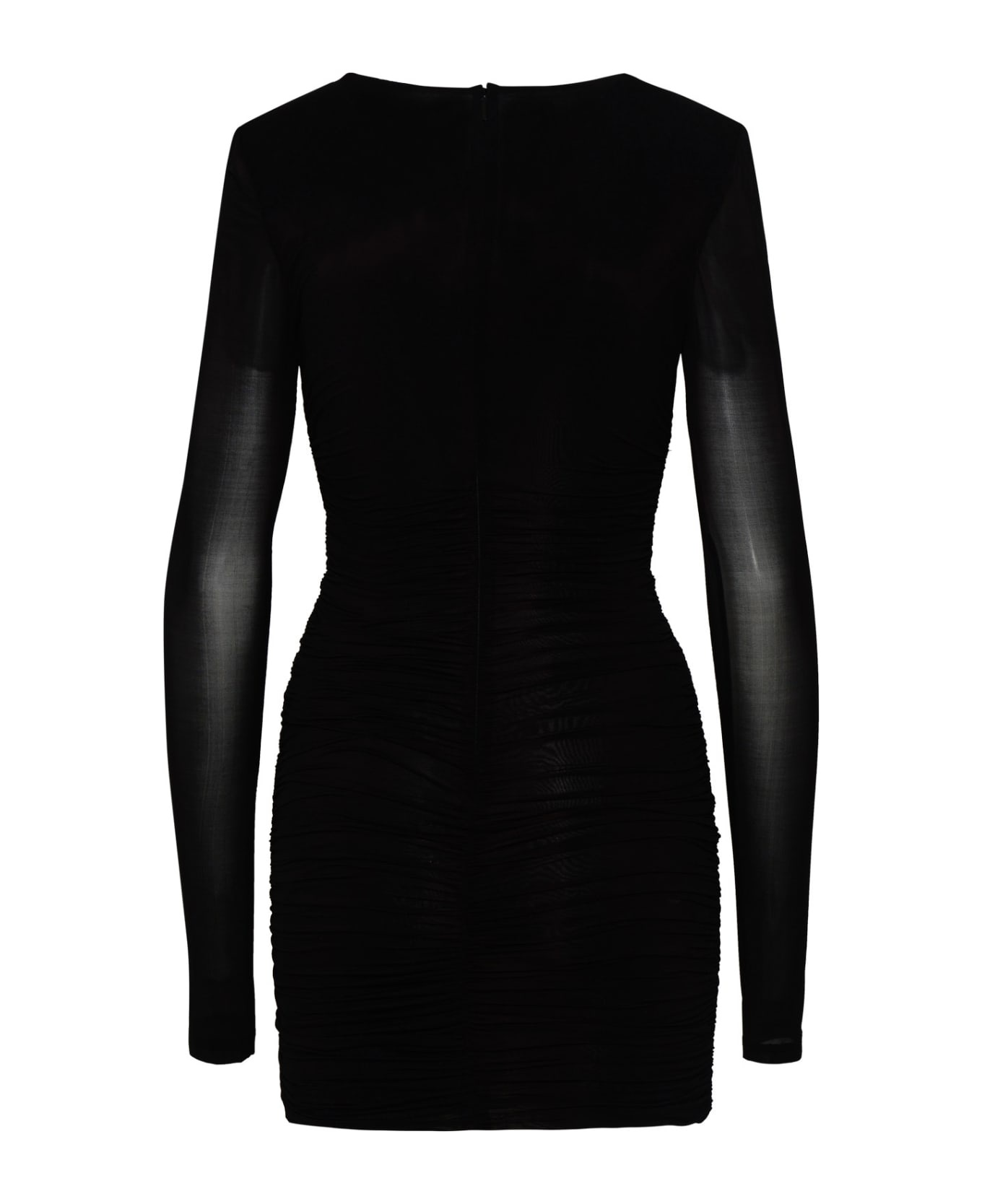 Black Cupro Blend Dress - 3