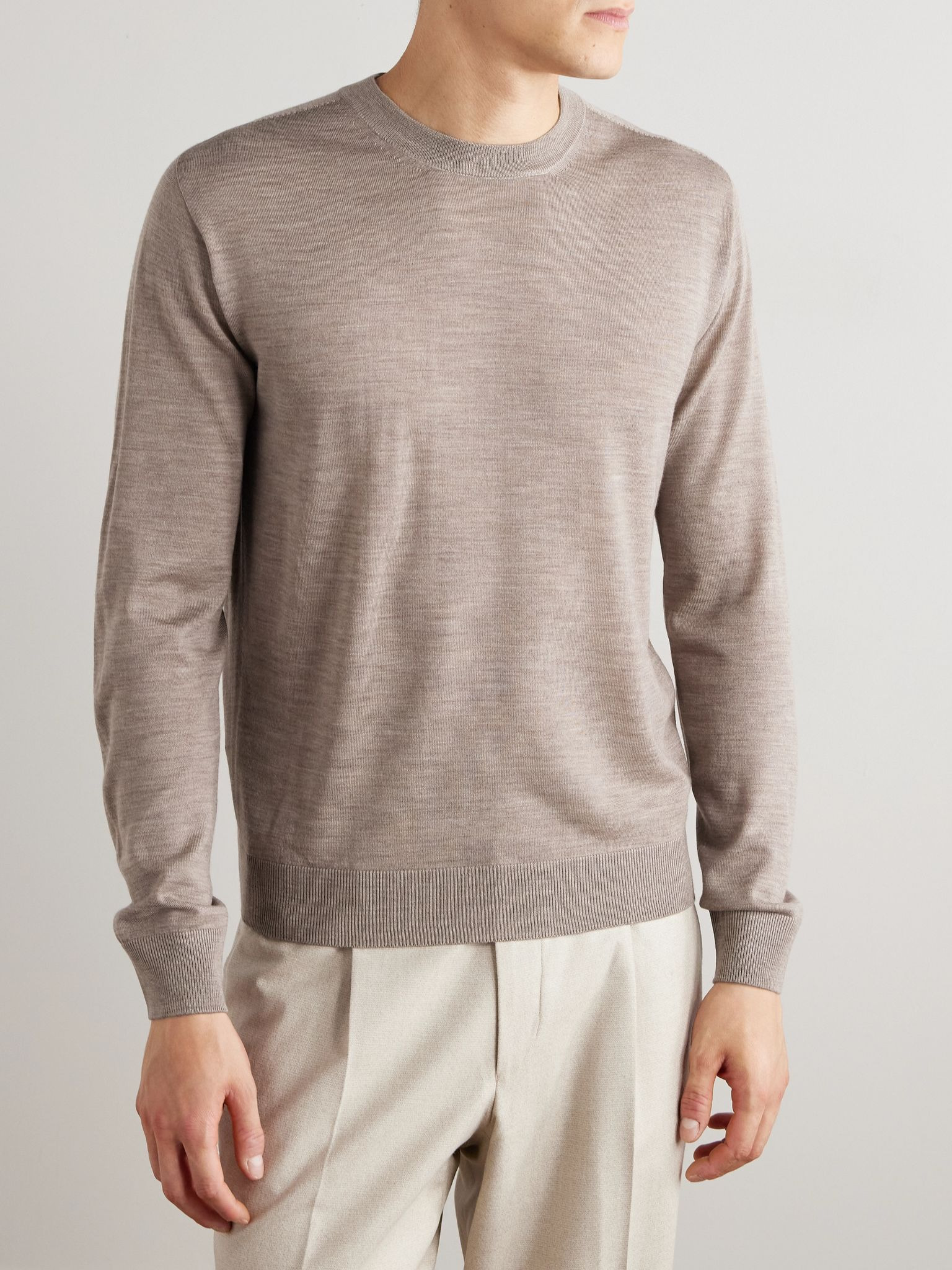Merino Wool Sweater Beige - 3