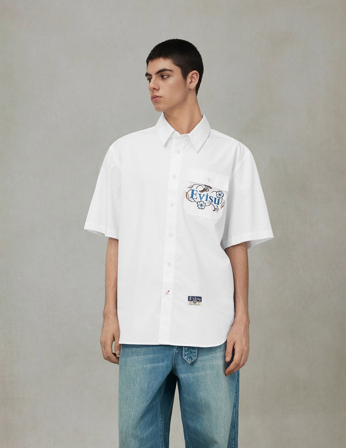 Floral and Logo Daicock Print Relax Fit Short-Sleeve Shirt - 5
