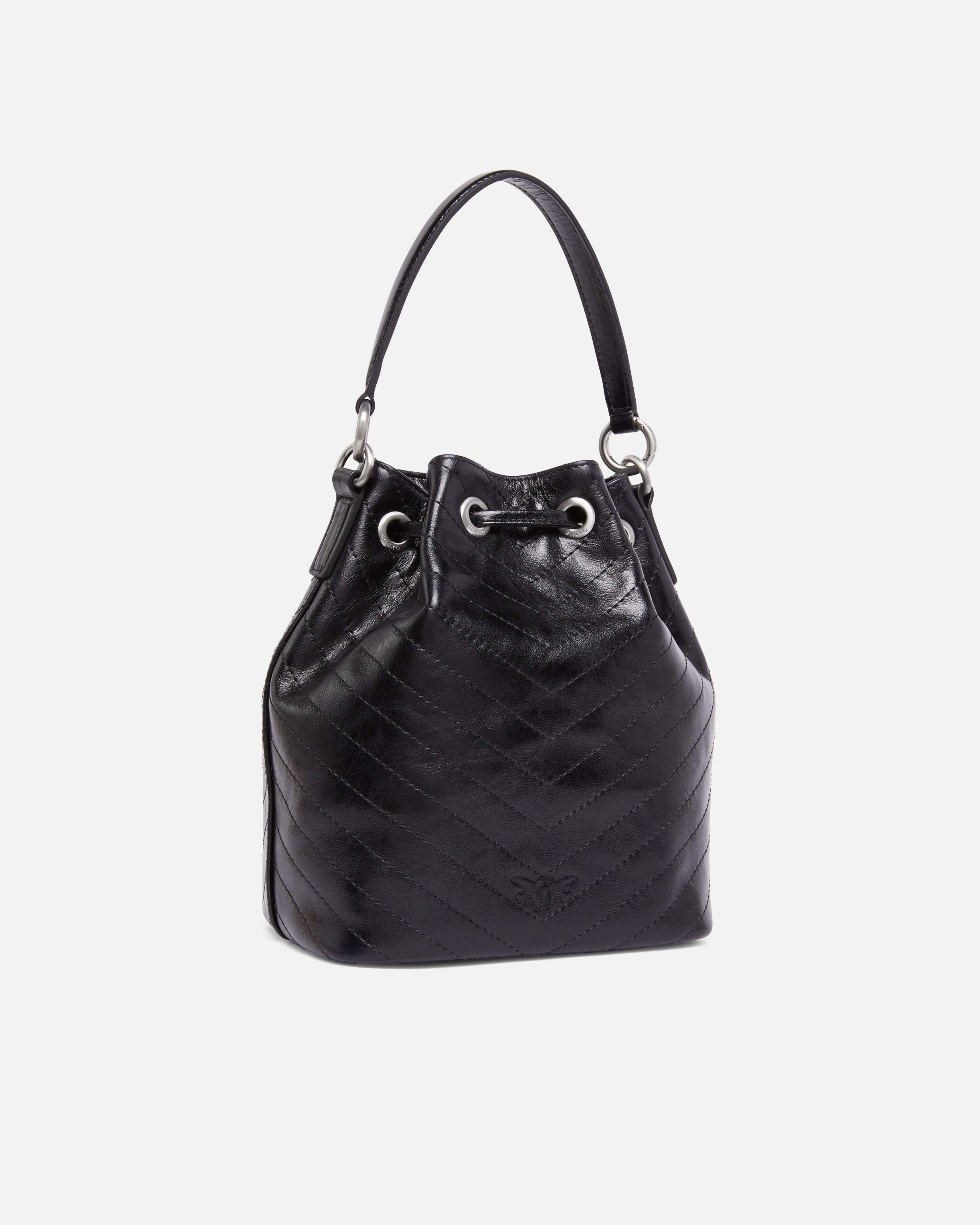 SMALL LEATHER CARGO BUCKET BAG WITH POCKET - 2
