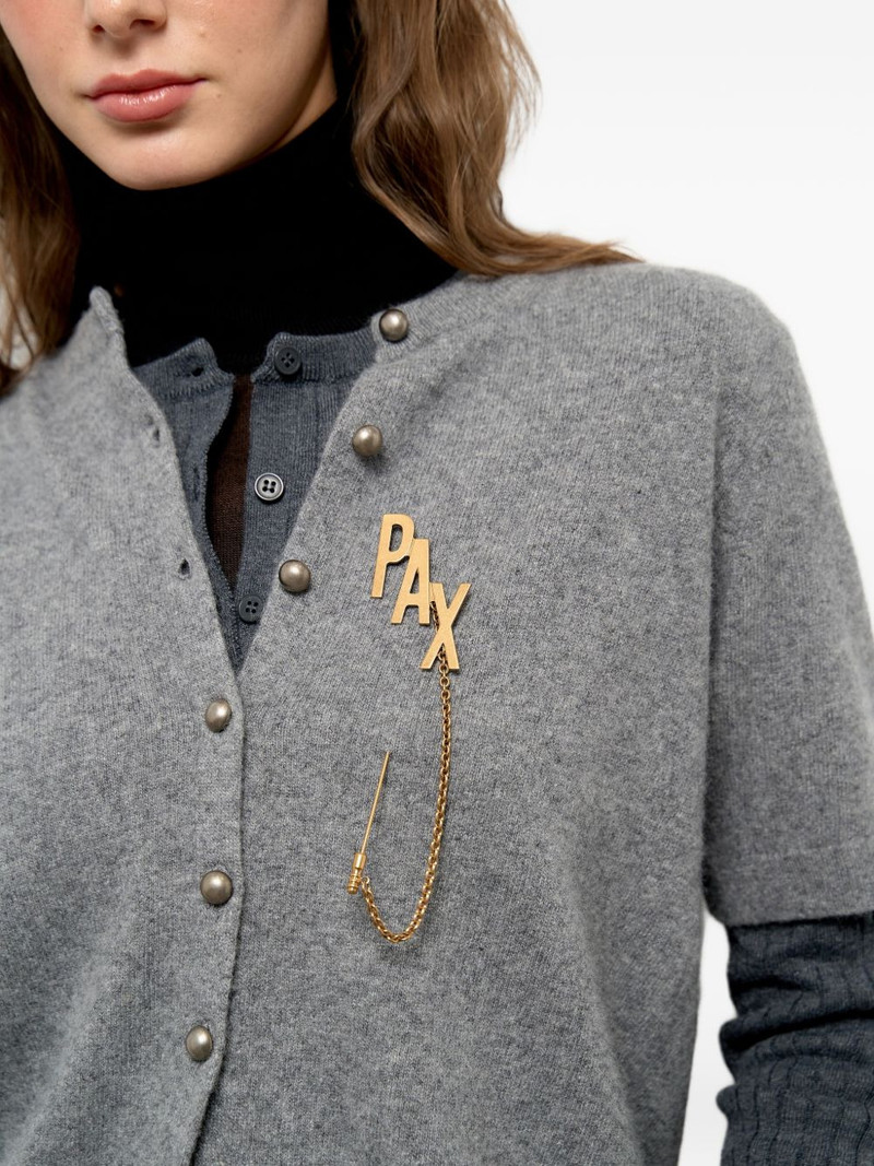 Moschino large gilded pax brooch outlook