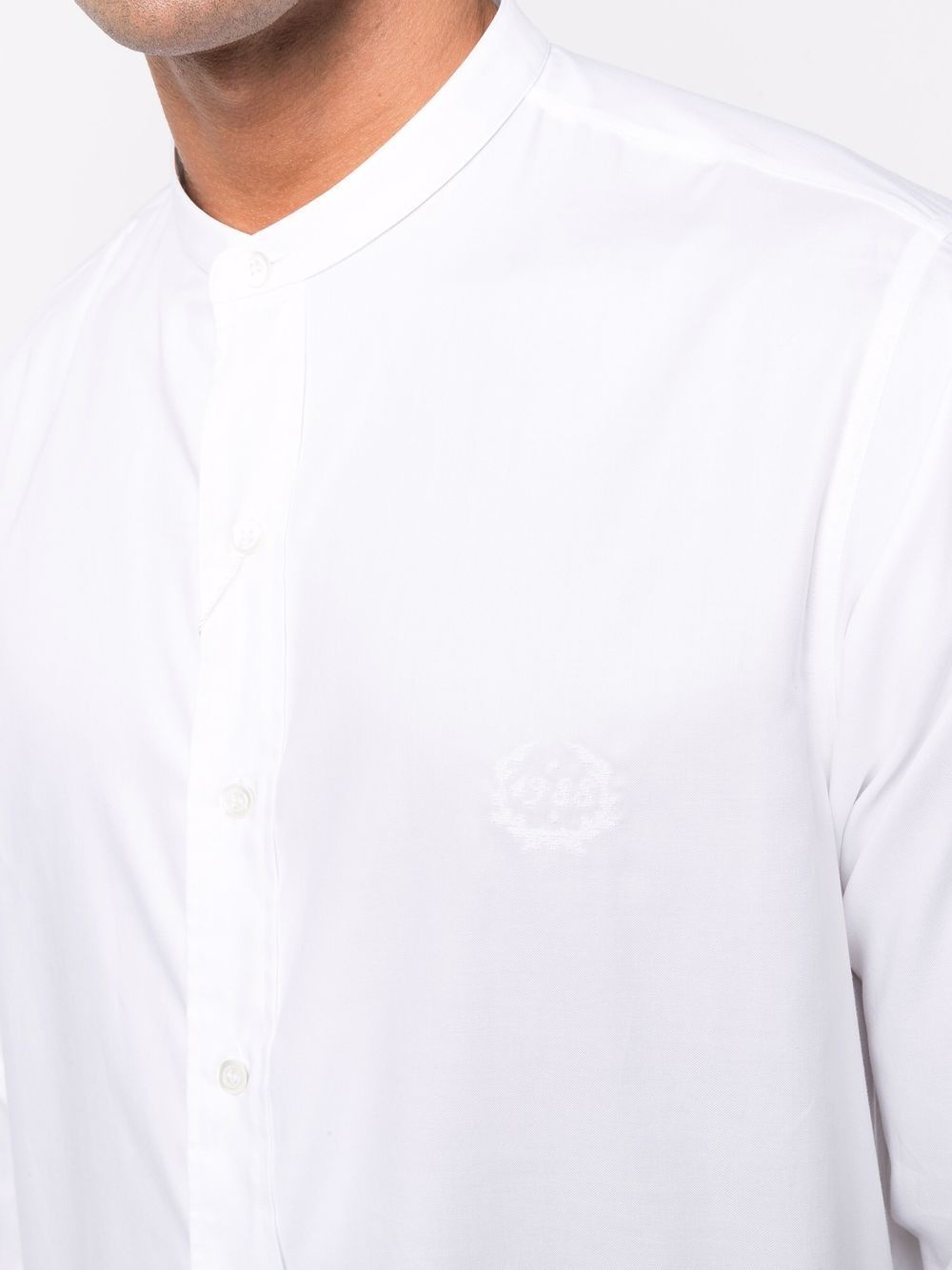 logo-embroidered cotton shirt - 5