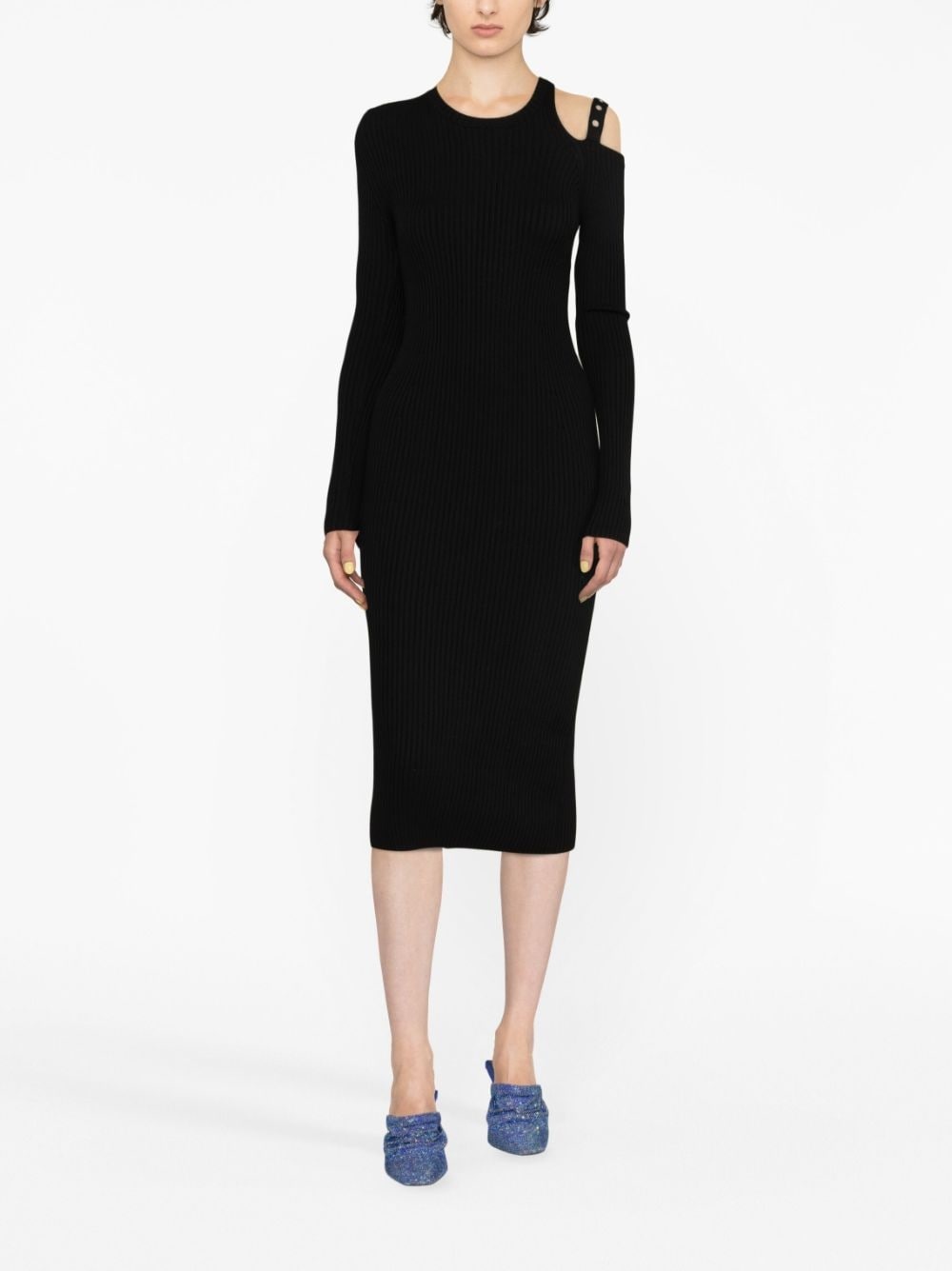 eyelet-embellished cut-out dress - 2