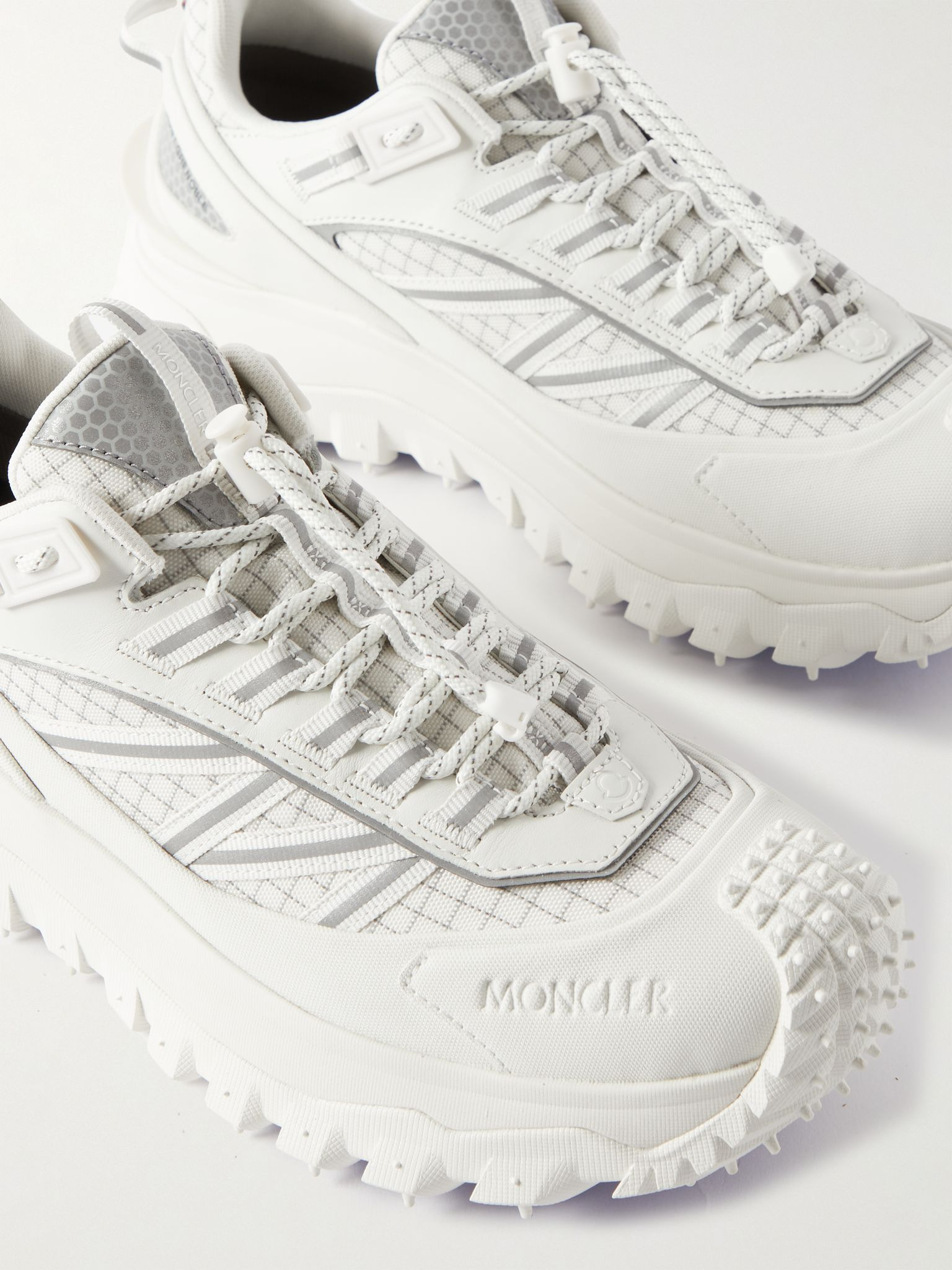 Trailgrip GTX Leather-Trimmed Mesh and Canvas Sneakers White - 6