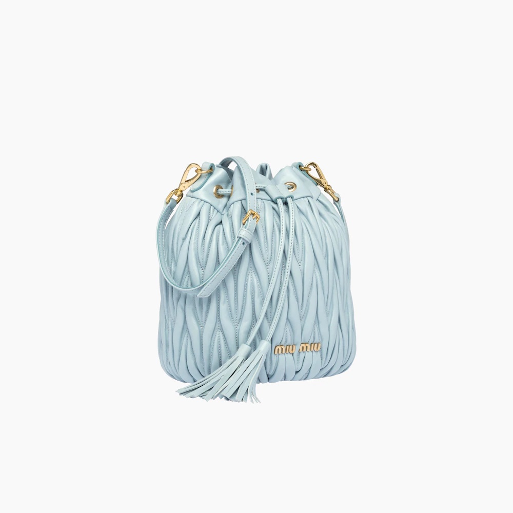 Matelassé nappa leather bucket bag - 4